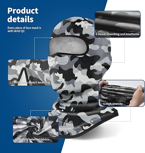 Miniatura 70 de YESLIFE Máscara de esquí, máscara facial para hombres y mujeres, esquí, snowboard, motocicleta, protección UV y protección contra el viento 6 Negro