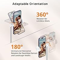 Vista 5 de ATUMTEK Trípode selfie stick de 62 pulgadas, trípode extensible de aluminio con control remoto Bluetooth recargable, compatible con teléfonos