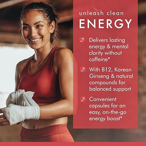 Miniatura 5 de Dr. Mercola Pure Power Energy Boost, 30 porciones (30 cápsulas), ginseng + B12, suplemento dietético, aumenta la energía física y mental, sin OMG,