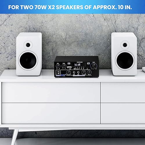 Miniatura 3 de Amplifier Home Audio Stereo 1000W, Bluetooth 5.3 Amplifier for Two 50W x2 Speakers of About 8 Inches, SD Card/USB/MIC, 2.0 Channel HiFi for TV, Home