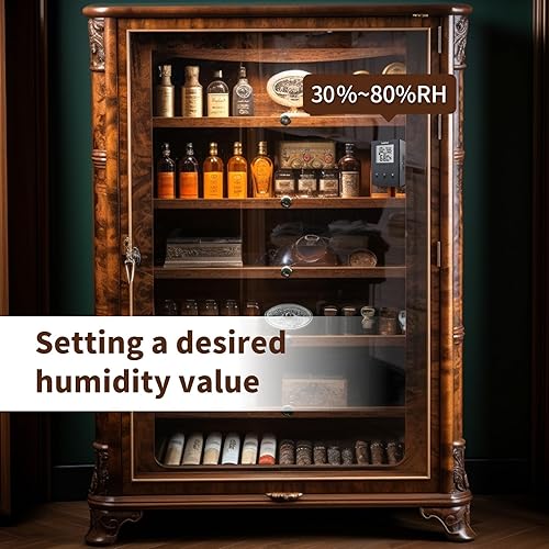 Miniatura 3 de Briidea Humidificadores eléctricos para gabinete (10-50 pies cúbicos), 30% HR  80% RH valores de ajuste de humedad, temperatura y humedad de