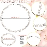 Vista 5 de Newcotte Juego de 4 Collares de Perla para Niñas Pequeñas, Niñas en Edad Preescolar, Joyería para Comunión, Guantes para Navidad, Fiesta de Té, Boda