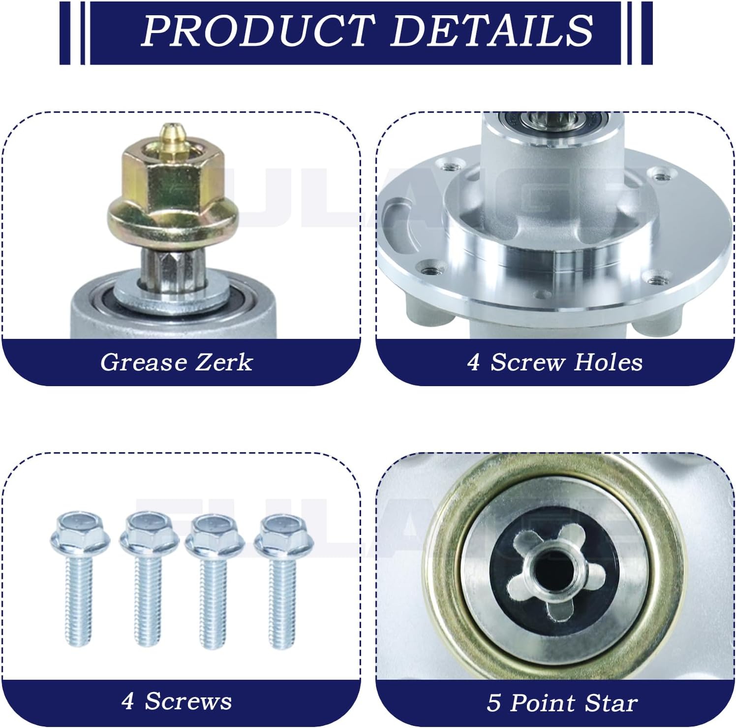 3 Pack 539112170 Spindle Assembly Replaces Husqvarna 539112170 Mandrel Assembly for Husqvarna MZ61, MZ54, MZ52, MZ48, MZ5225, MZ6128, GT52XLS, Z242F, RZ4824F, YT48XLS, GTH24V52LS Lawn Mowers