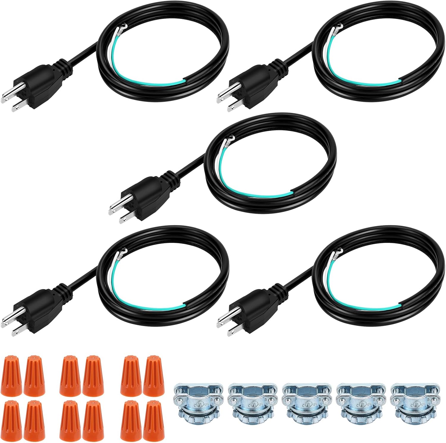 HK 3 Feet Garbage Disposal Power Cord Kit, Heavy Duty Power Cord Replacement for Any Garbage Disposal Model as InSinkErator, 6Pack