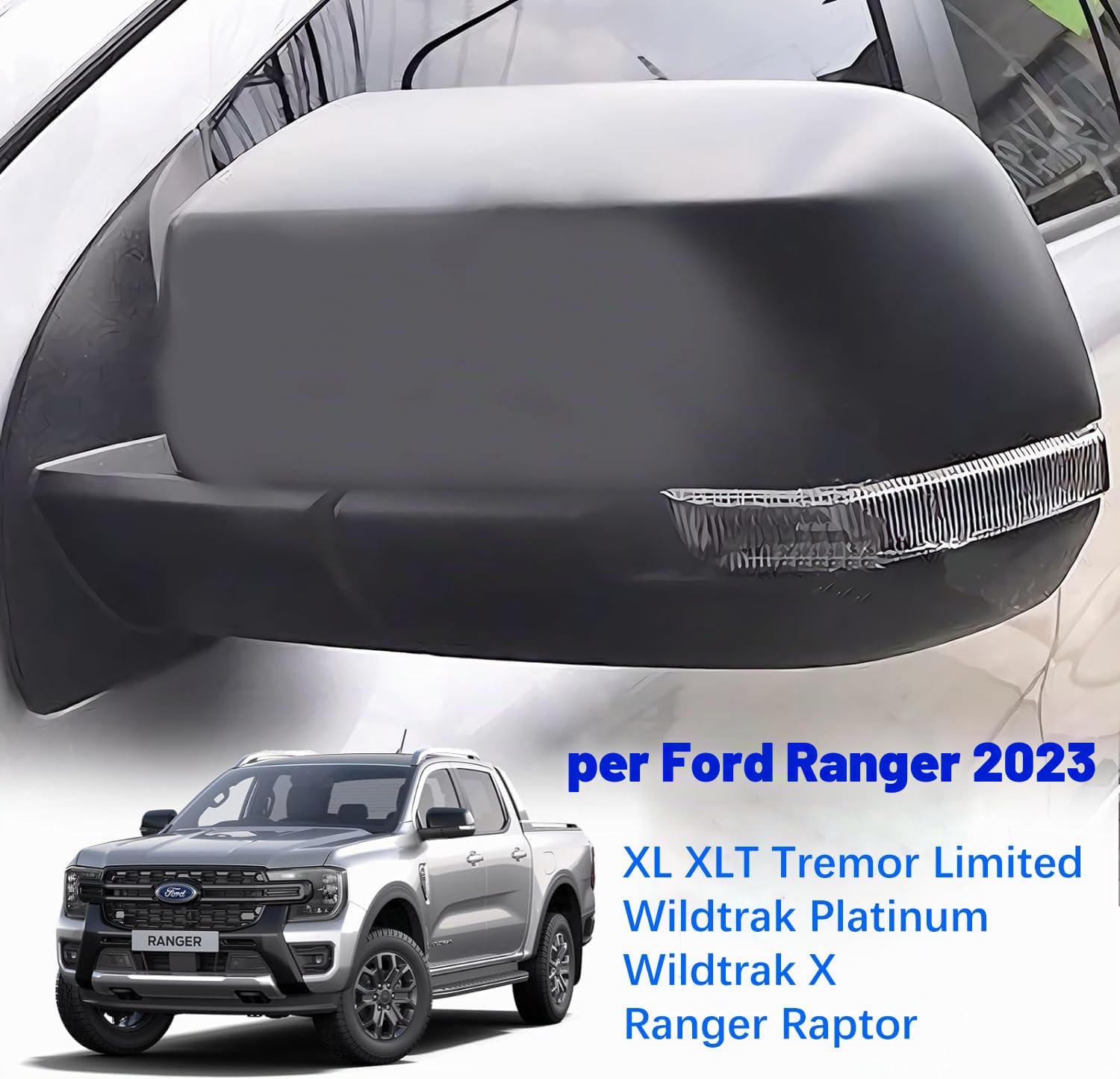 Copertura protettiva per specchietto retrovisore per Accessori | 2023-2024-2025 Wildtrak Raptor XL XLT Tremor Limited Platinum (Ranger 2023-2025)