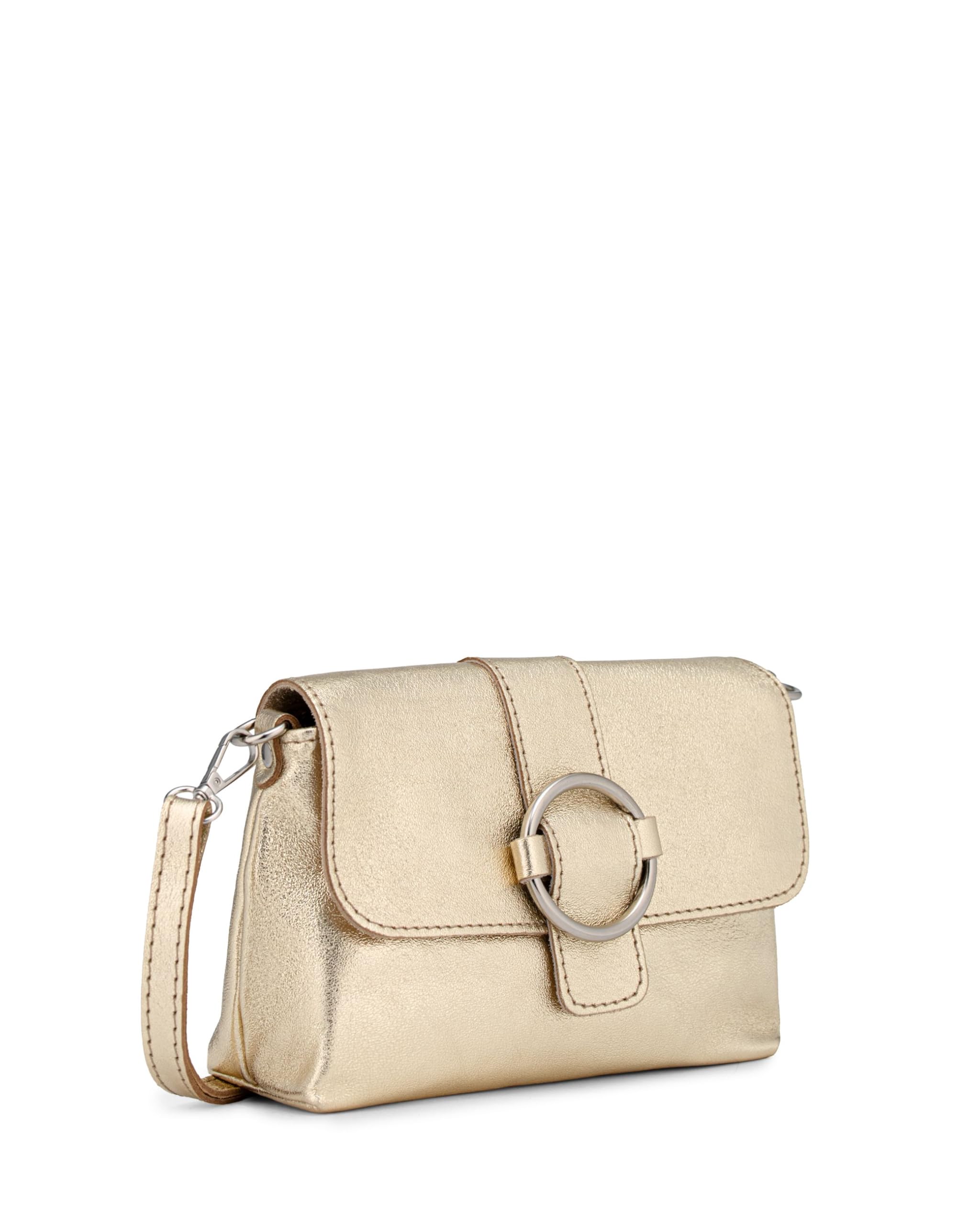 Caspar Elegante Leder Umhängetasche Damen Clutch Kleine Crossbody Bag mit verstellbarem Schultergurt - PREMIUM LINE - Modell No.848 - Made in Italy