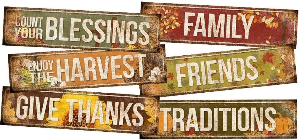 Set of 3 Thanksgiving Signs // 3 Metal Signs // 5.5" x 22"