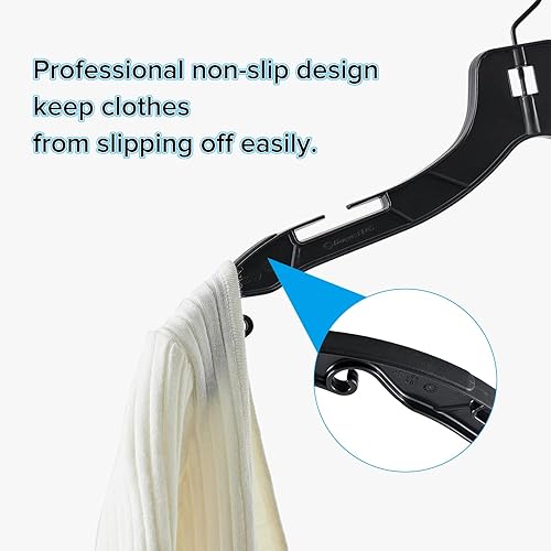 Miniatura 4 de Donext Perchas de plástico con gancho de metal giratorio de 360 grados, perchas de ropa resistentes, perchas duraderas para camisas, abrigos y