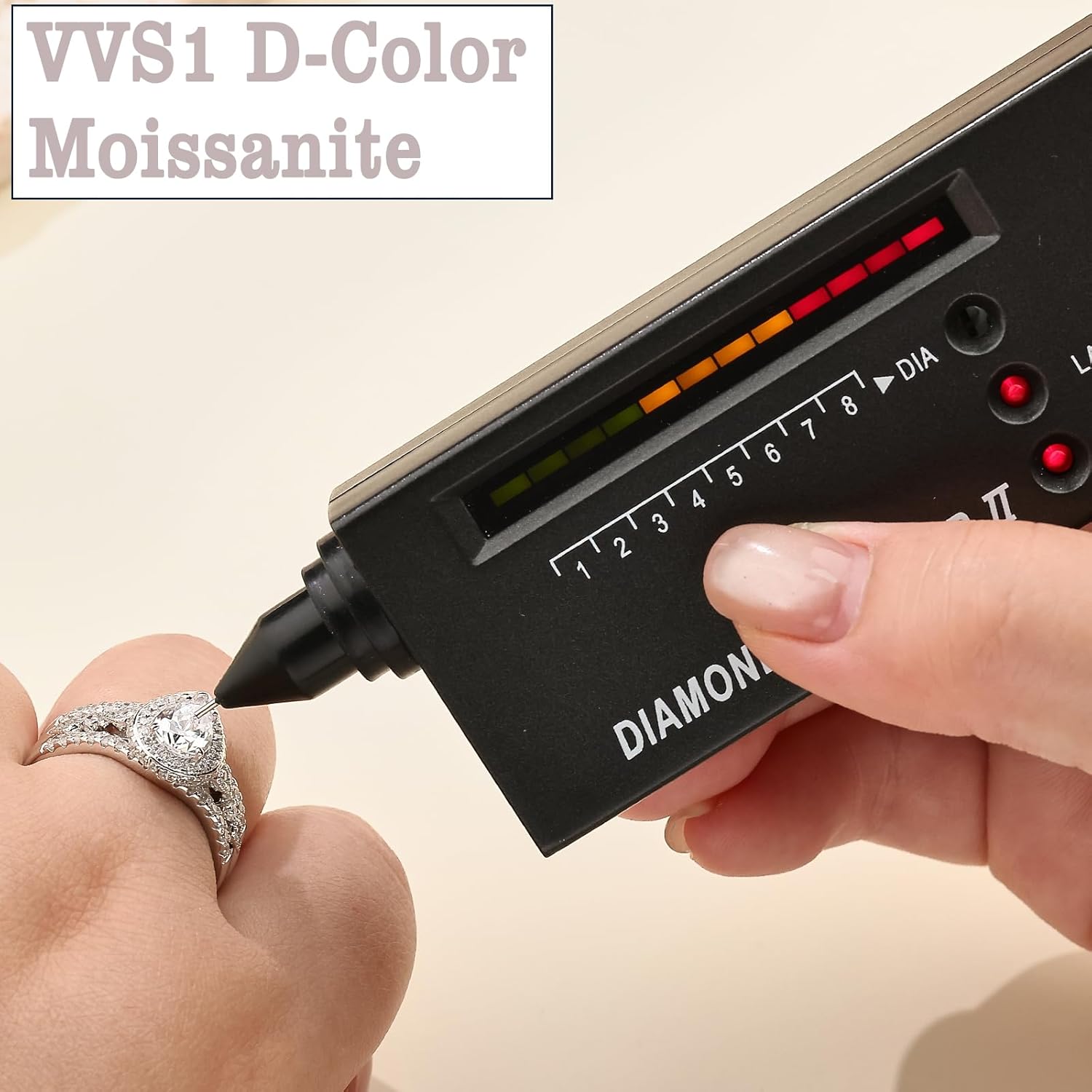 Newshe Jewellery Moissanite Wedding Rings for Women 925 Sterling Silver Pear Cut Engagement Ring Sets Teardrop Bridal Band Enhancer Size - Image 5