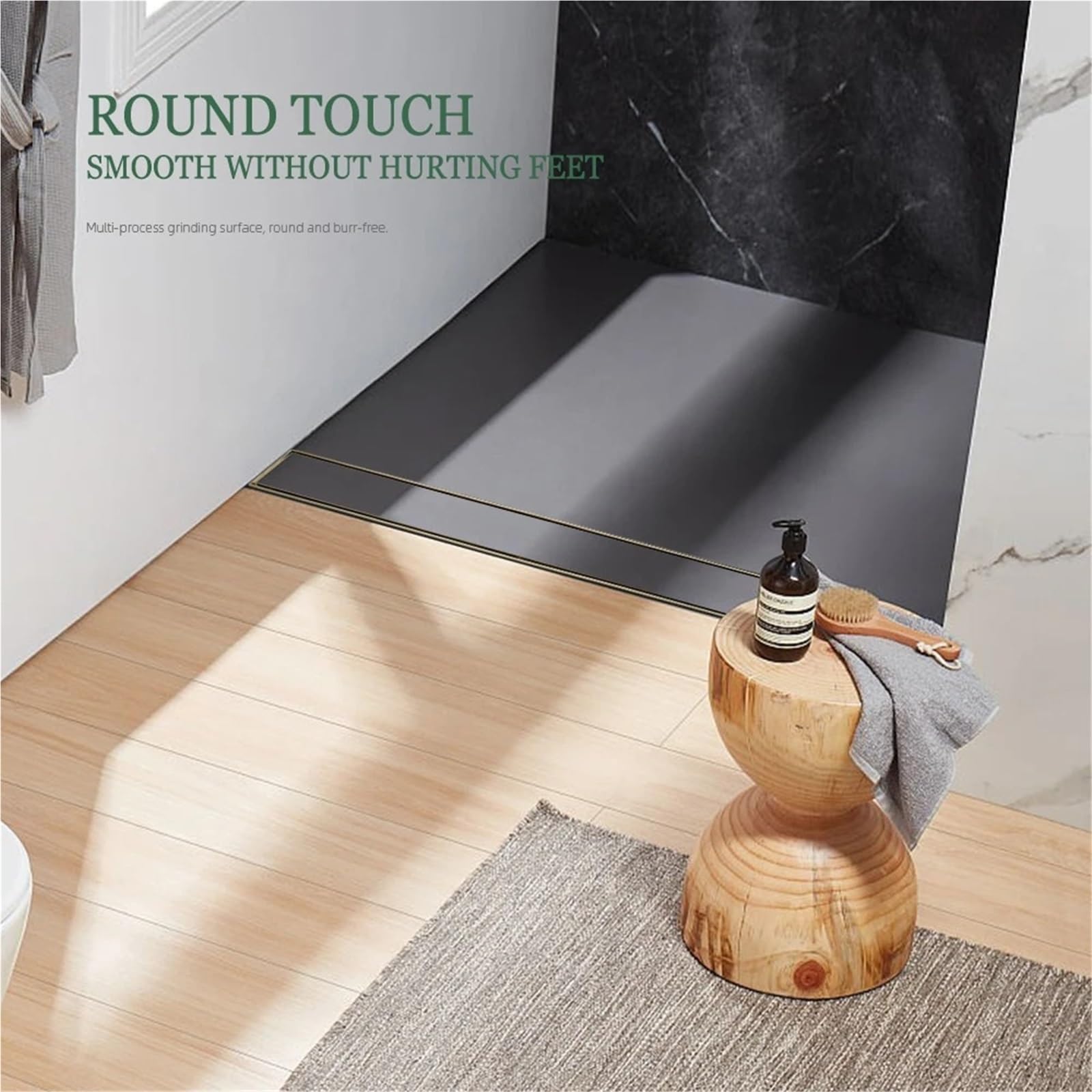 Drenaje De Suelo Desagüe de Suelo for baño, desagüe Ducha Invisible, colador, Accesorios Cocina, Acero Inoxidable para Lavabo(Gunmetal 900mm)