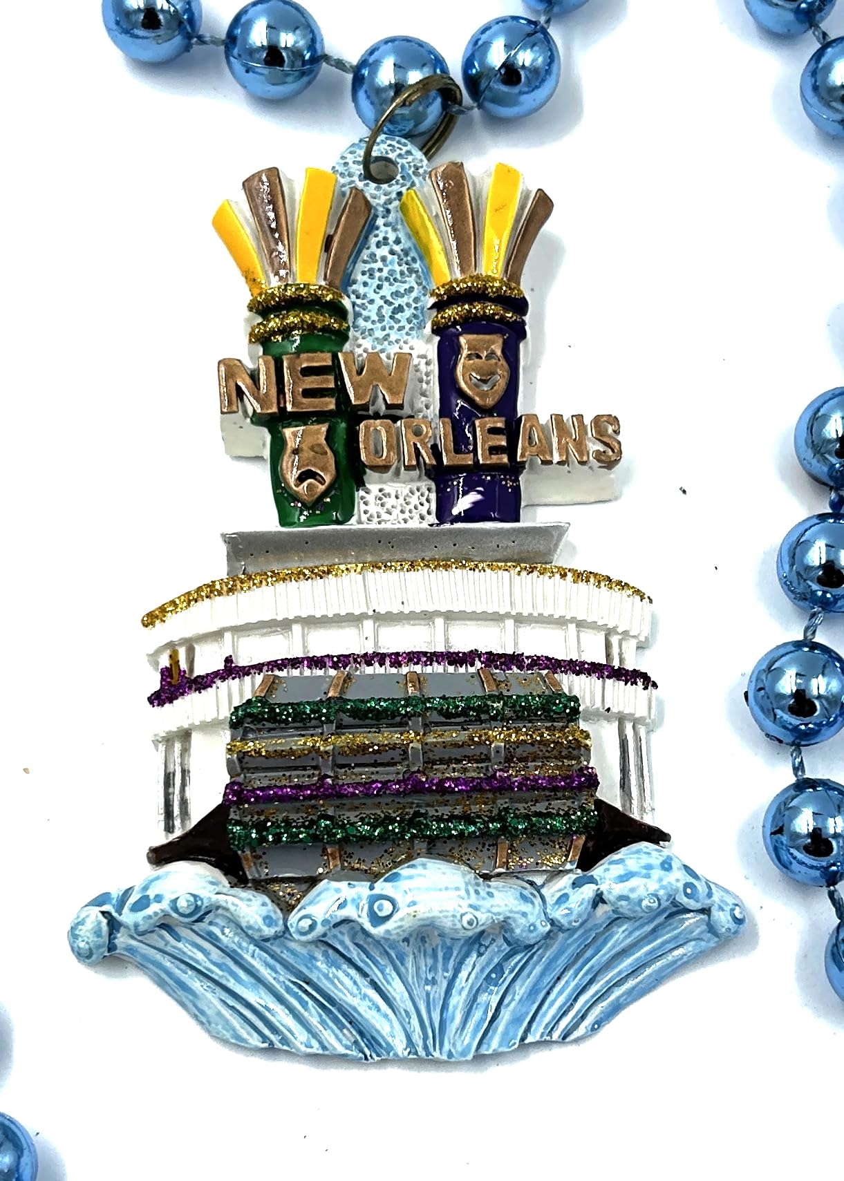 River Boat New Orleans Mardi Gras Bead Necklace