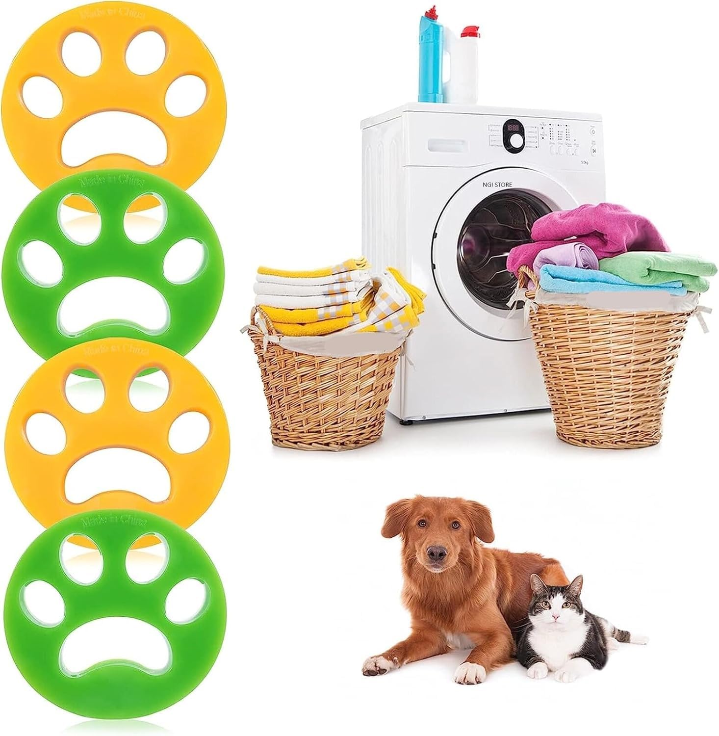 LIMBANI BROTHERS Clothes Anti-Winding Hair Removal Cleaning Ball, Reusable Washing Machine Hair Catcher Laundry Ball, Dryer Ball for Dog Cat Pet Hair Remove (2 pcs) (B0CQFTRNN6) Amazon Price History, Amazon Price Tracker