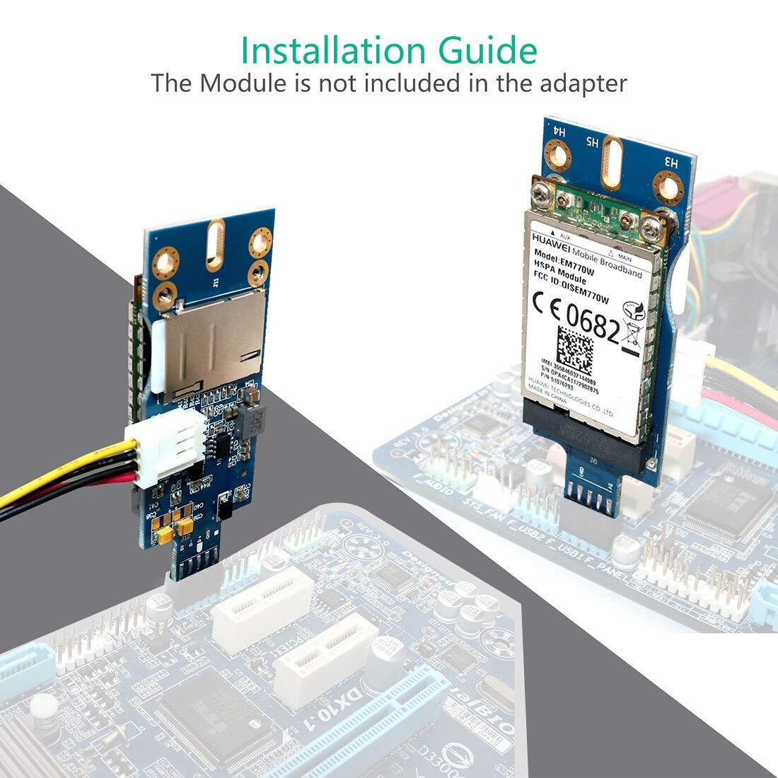Amazon | JMT ミニPCI-Eワイヤレス-SIMカードスロット付きWWAN