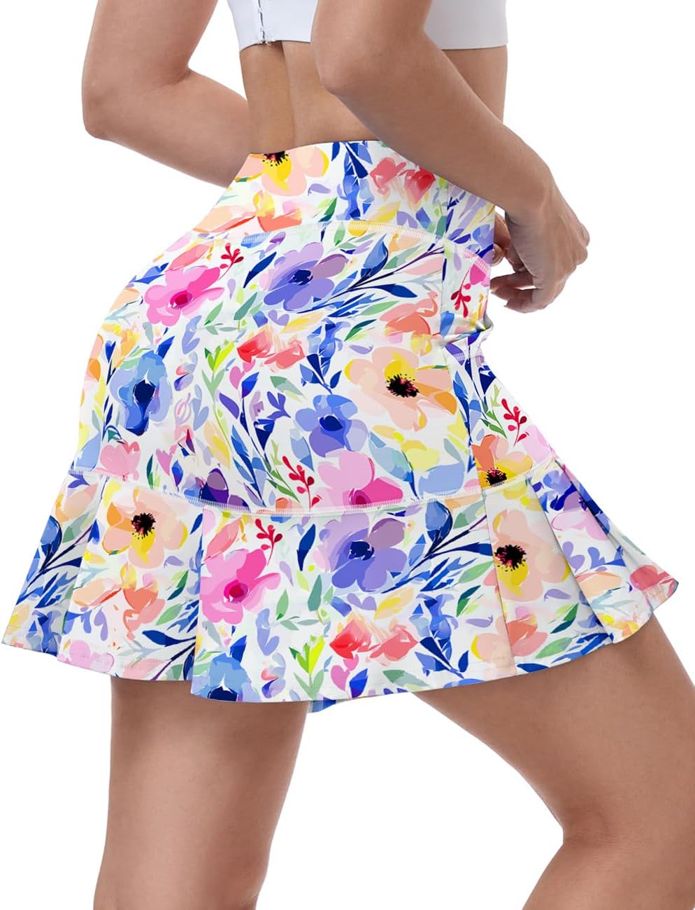 WOWENY Women's Athletic Tennis Skorts Skirts for Women Running Golf Skort with Pockets