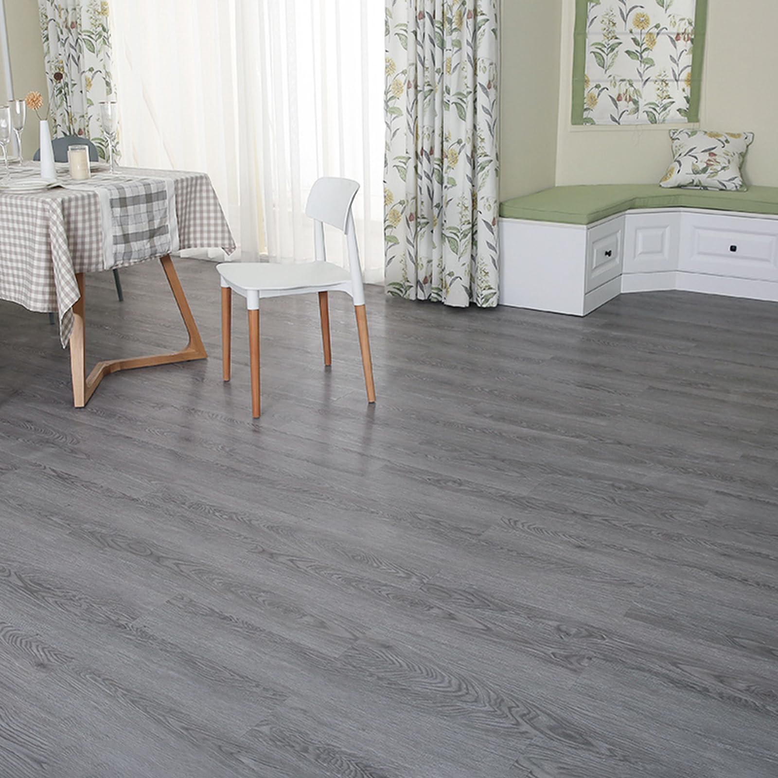 INMOZATA Revestimiento de suelo de PVC autoadhesivo, 36 baldosas/91,5 x 15,2 cm, 5,01 m², suelo de vinilo autoadhesivo, grosor 2 mm, impermeable, para cocina, baño, casa, baldosa, roble gris