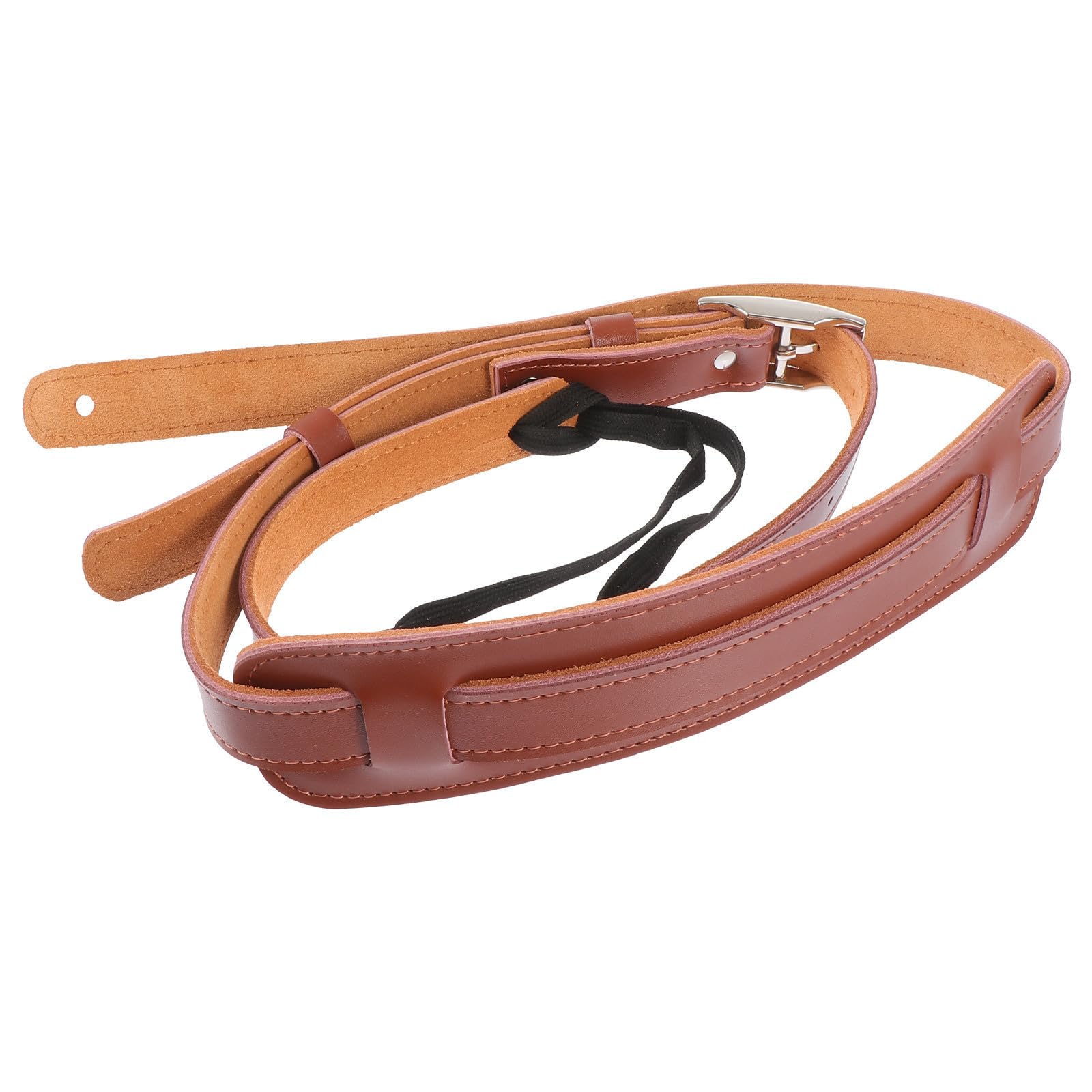 FRCOLOR Correa de Guitarra Marrón de Piel de Vaca Almohadilla para Hombro Cómoda y Transpirable, Ajustable para Guitarra Eléctrica y Acústica en Estilo Creativo