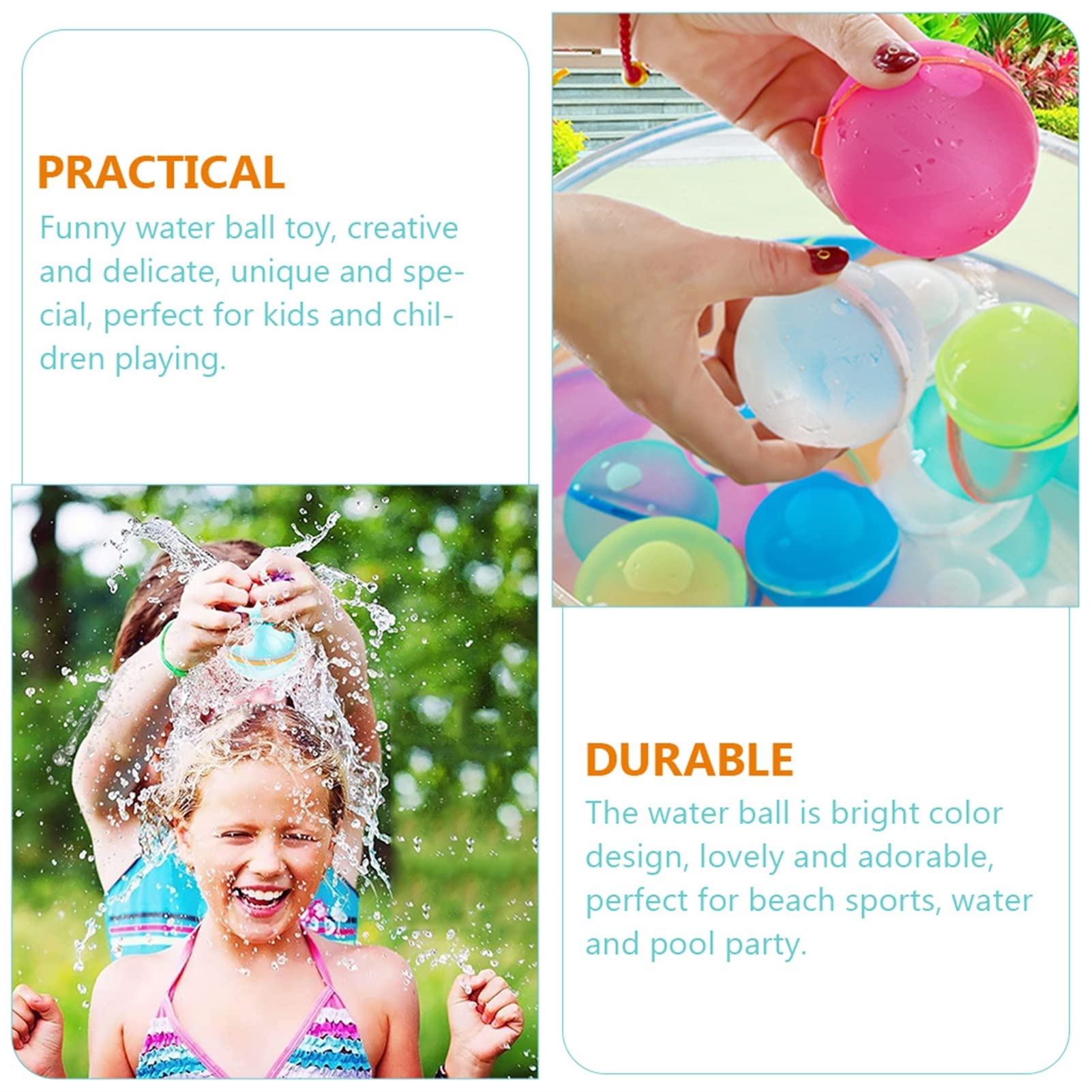 Summer Quick riempimento grandi palloncini colorat 4 pezzi di bombe for acqua splash palloni riutilizzabili palloncini acqua assorbenti sfera di combattimento d'acqua for esterni giochi in piscina gio