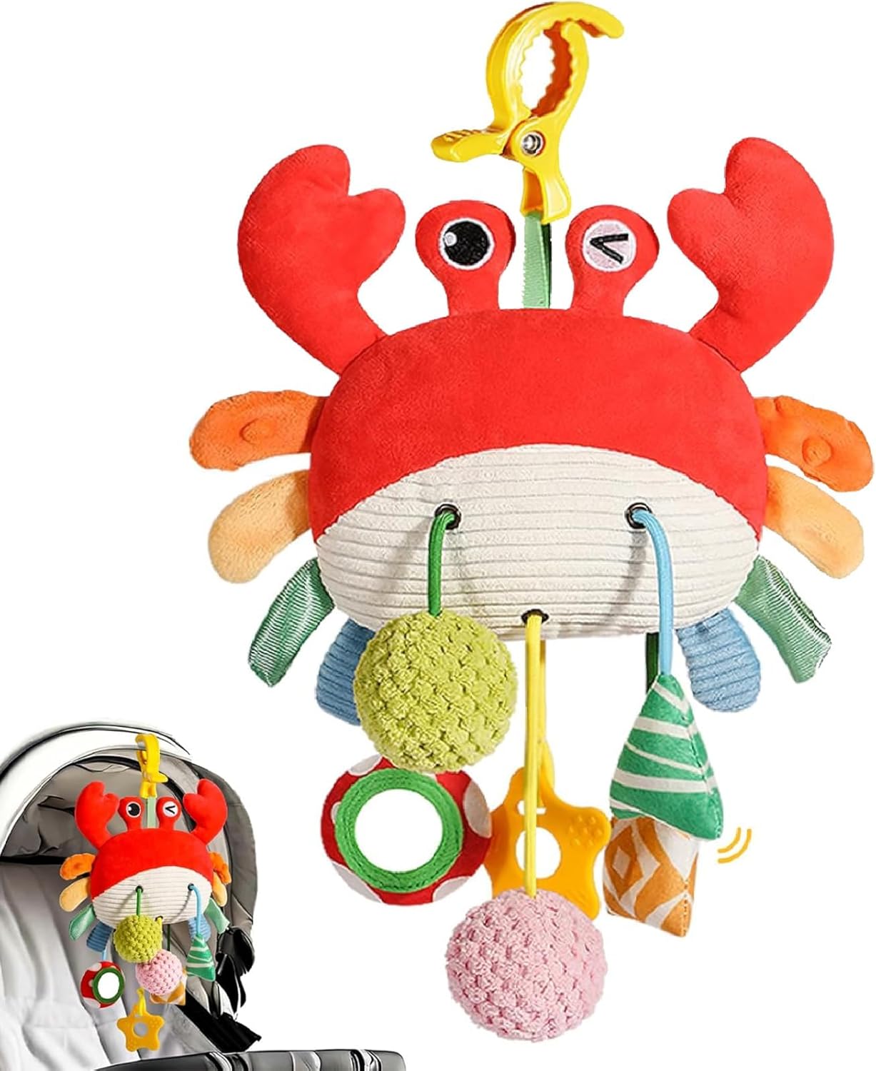 Goorder Pram Toy 0-6 Months Cot and Baby Seat for Biting Grasping and Making Sound Baby Toy for Toddlers from 0-18 Months Newborn Boy Girl Baby Gift