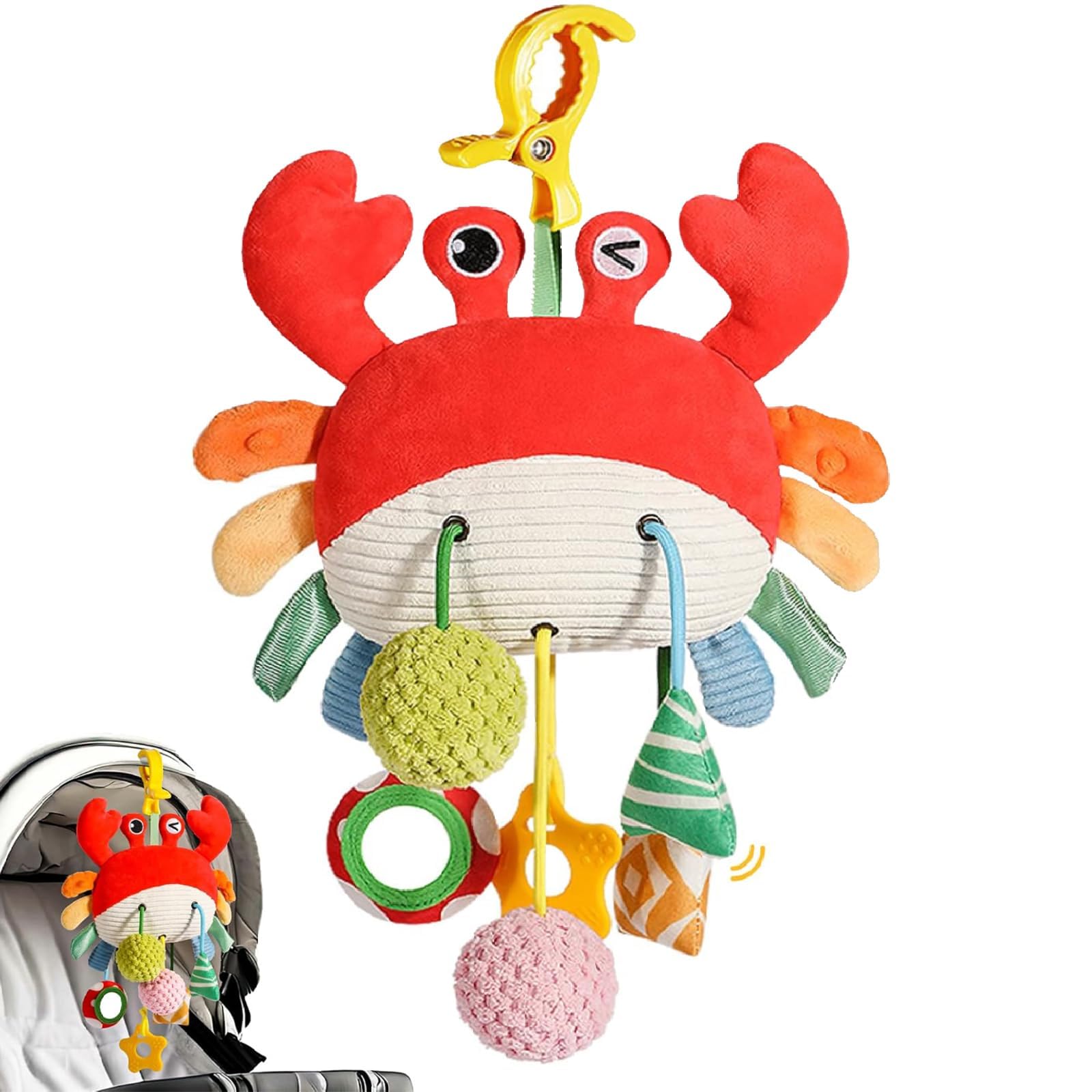 Goorder Baby Pram Toys 0-6 Months, Baby Sensory Newborn Toy 0 3 6 9 12 Months, Rattle Toys for Babies 0-6 Month, Fine Motor Skills Games, Hanging Toy for Stroller Car Crib Boys Girls Gift