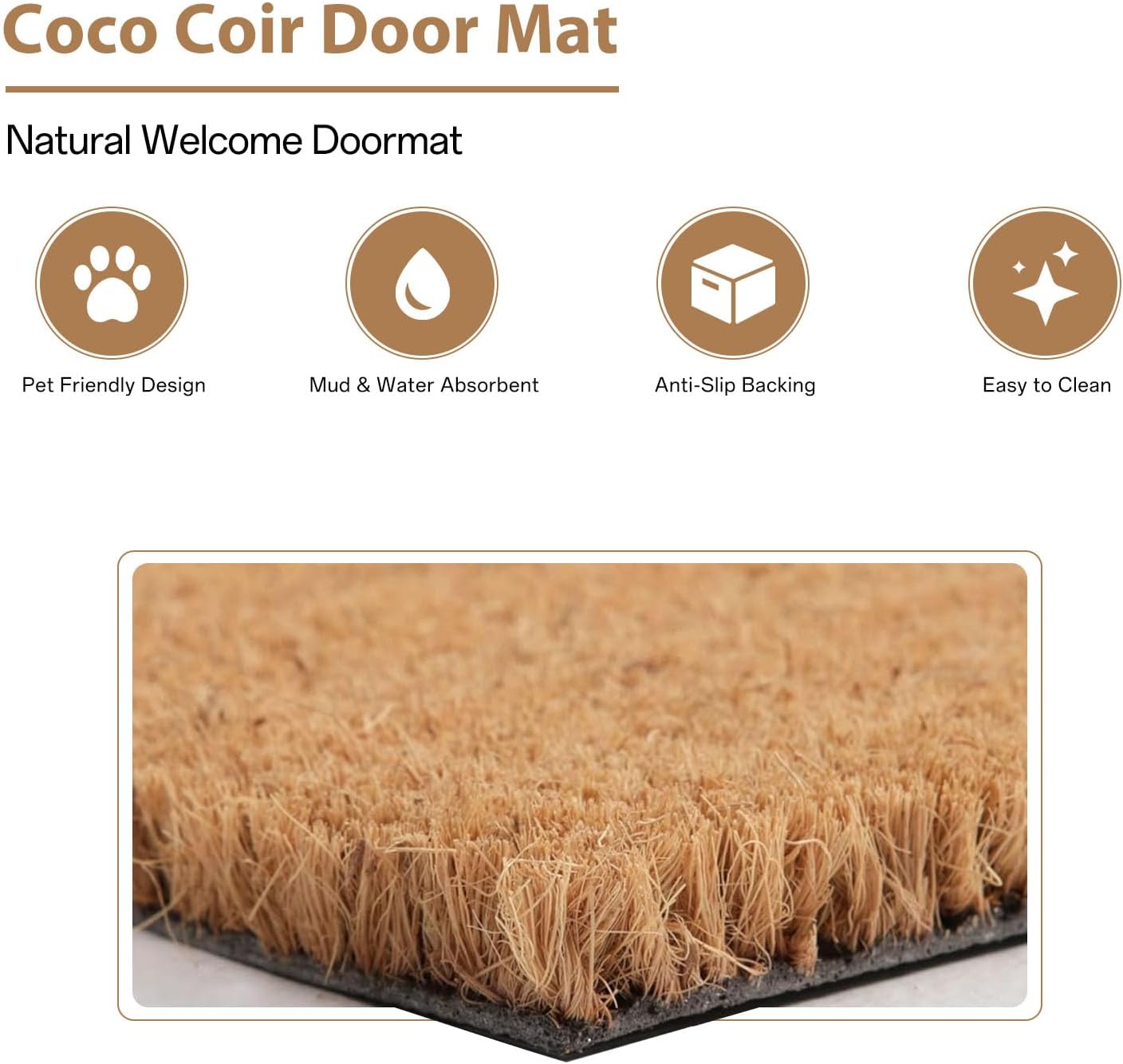 Hope You Like Cats Doormat 29×17 Inch, Funny Black Cat Door Mat, Cute Cat Front Doormat, Funny Welcome Mat Outdoor Indoor, Coir Door Mat for Entryway Porch, Housewarming Gift