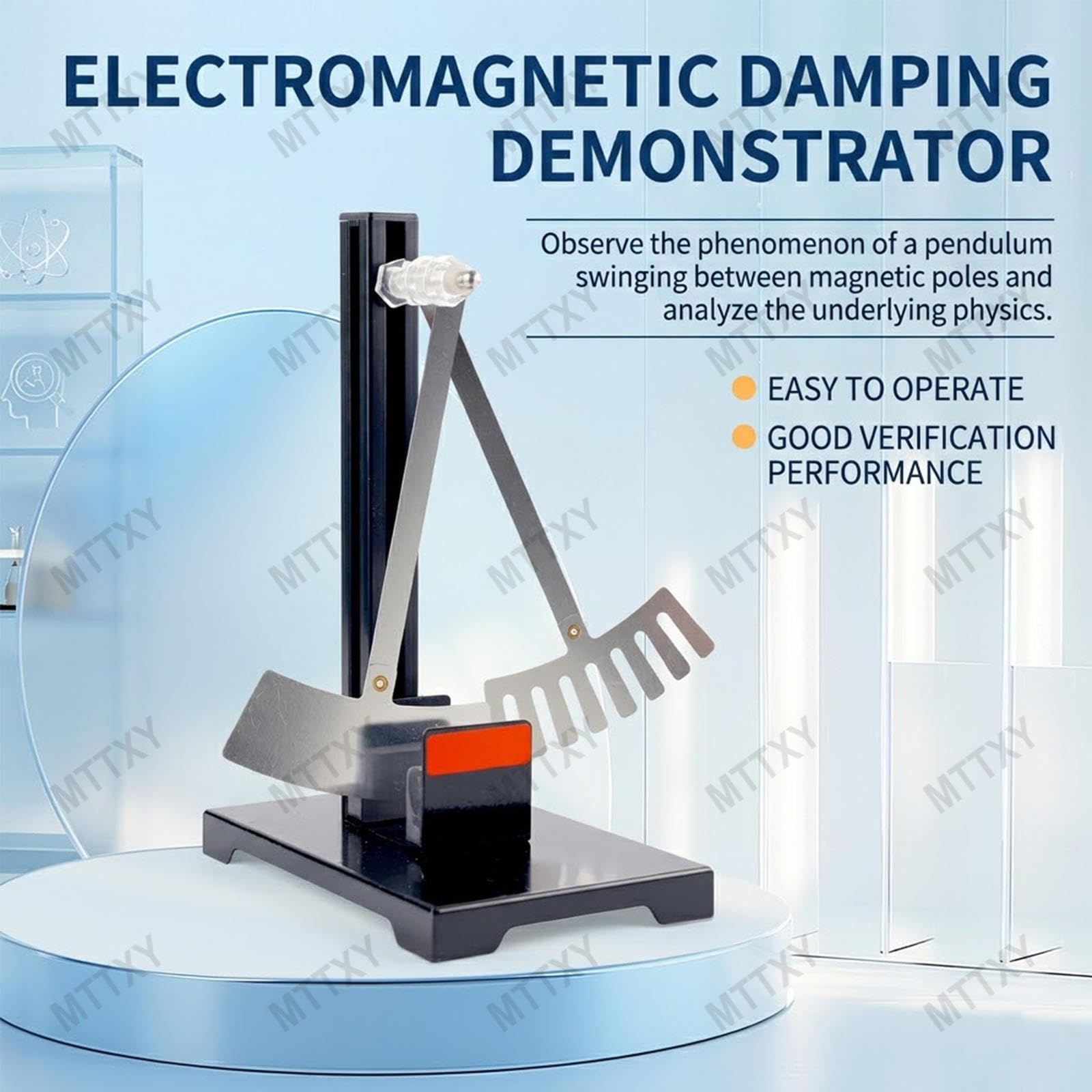 Demostrador de Amortiguamiento Electromagnético, Kit de Experimentos de Física para Corrientes de Foucault y Ley de Lenz, Instrumento de Enseñanza con Péndulo e Imanes para Laboratorio