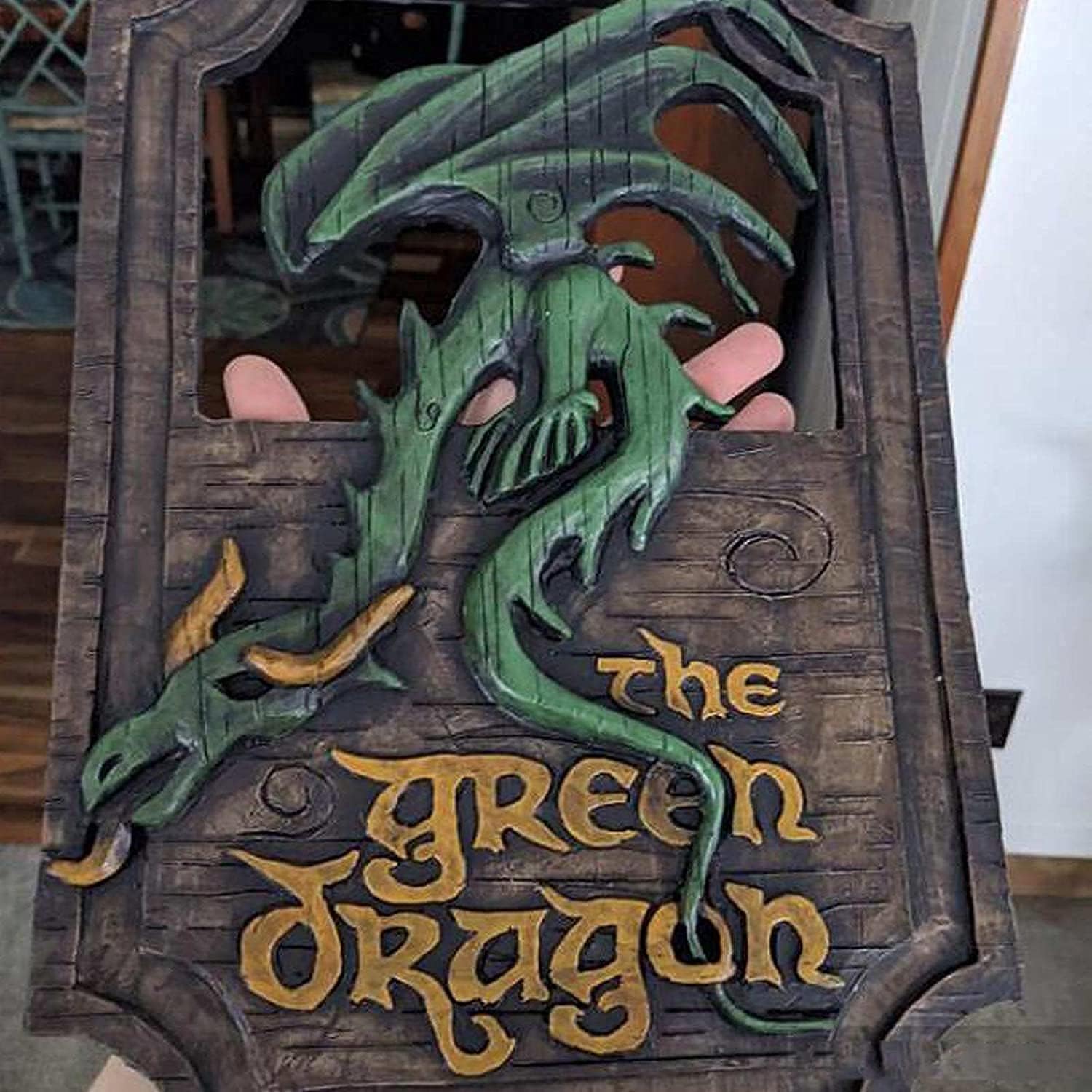 XYQ Lord of The Rings The Prancing Pony and The Green Dragon Pub Signs Set, Handmade Bar Style Sign, Pub Home Office Decorative Sign, 11 X 7 Inch Handmade Bar Style Sign