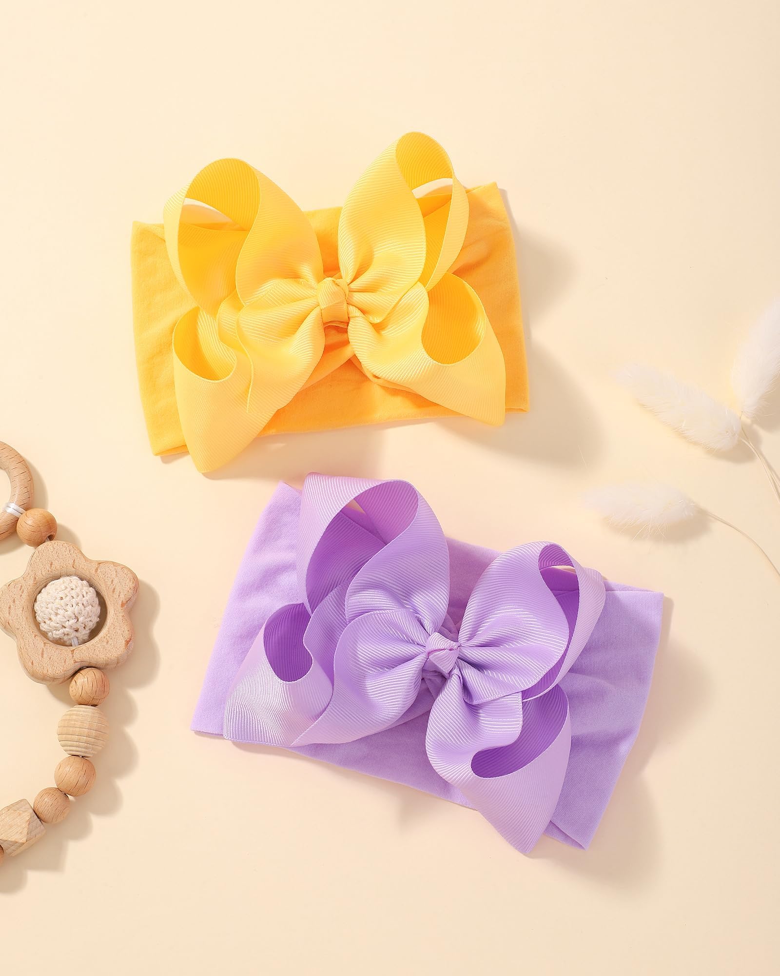 doboi 20 Stück Baby-Schleifen, Baby-Haarbänder aus Nylon, mit Schleife, handgefertigt, elastisch, für Babys, Mädchen, Neugeborene, Säuglinge, Kleinkinder und Kinder
