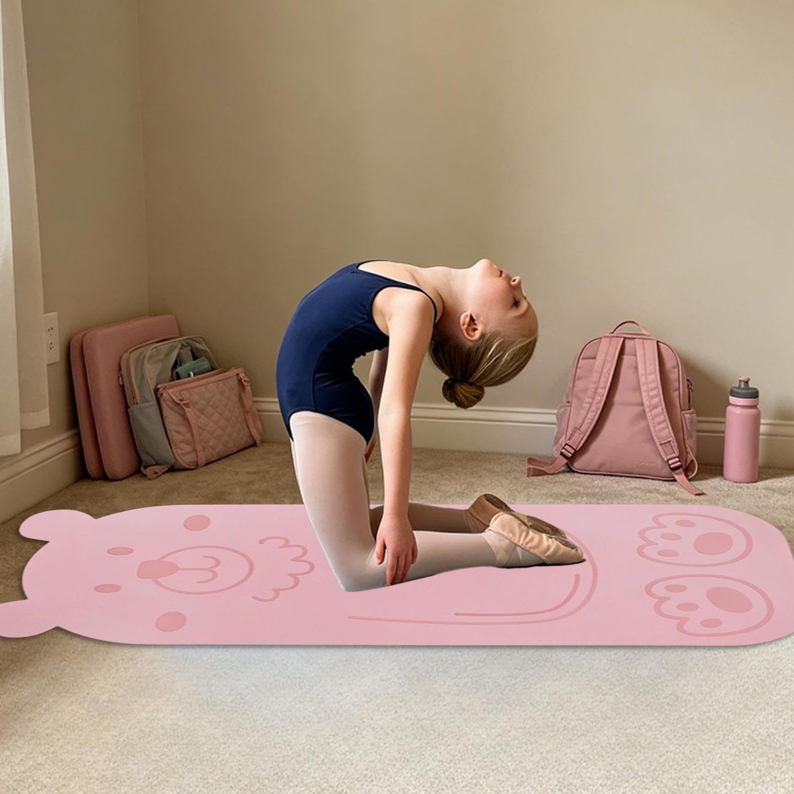 Alfombrilla de yoga | Alfombra para entrenamiento con estampado de animales de dibujos animados | Pilates Mat de interior | para casa, gimnasio, salón, dormitorio, dormitorio, estudio, fitness