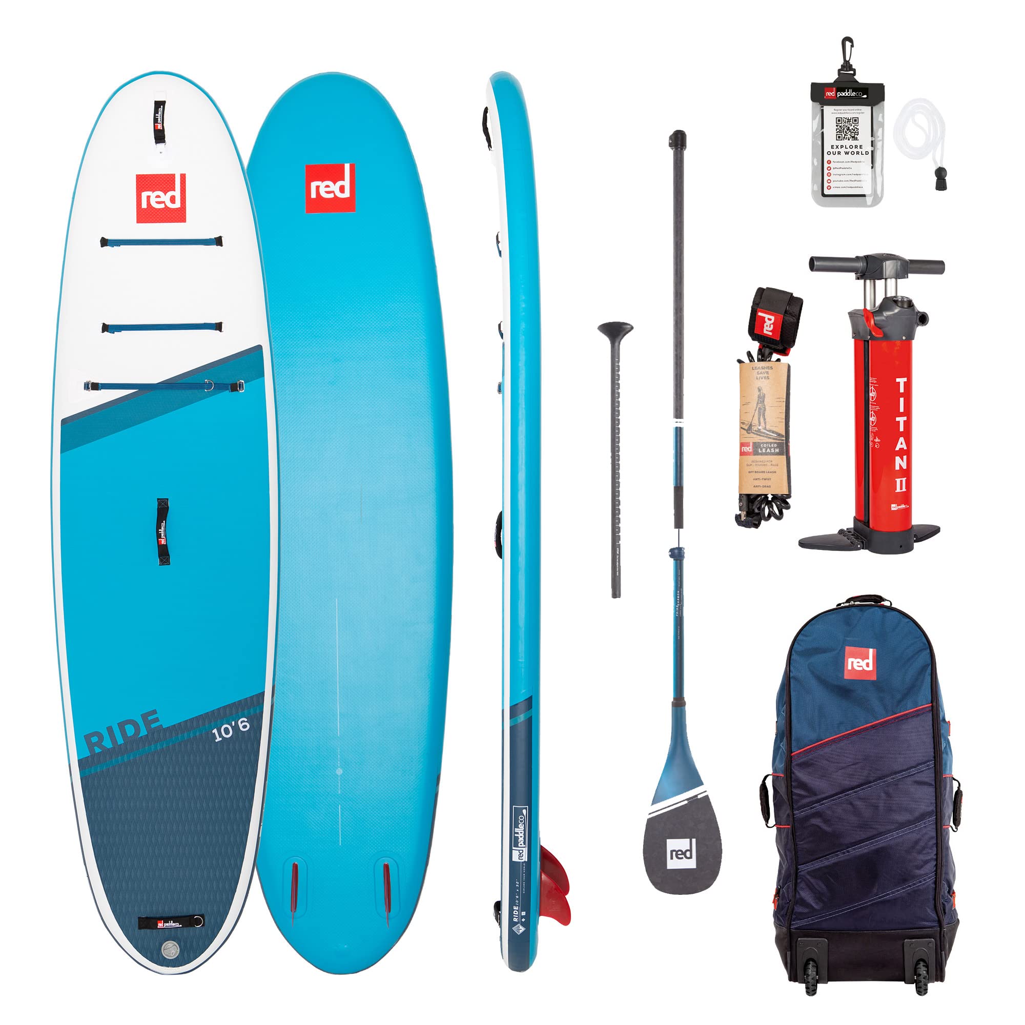 Red Paddle Co 10'6" Ride Paddle Board, 2022 Package (Prime Paddle)