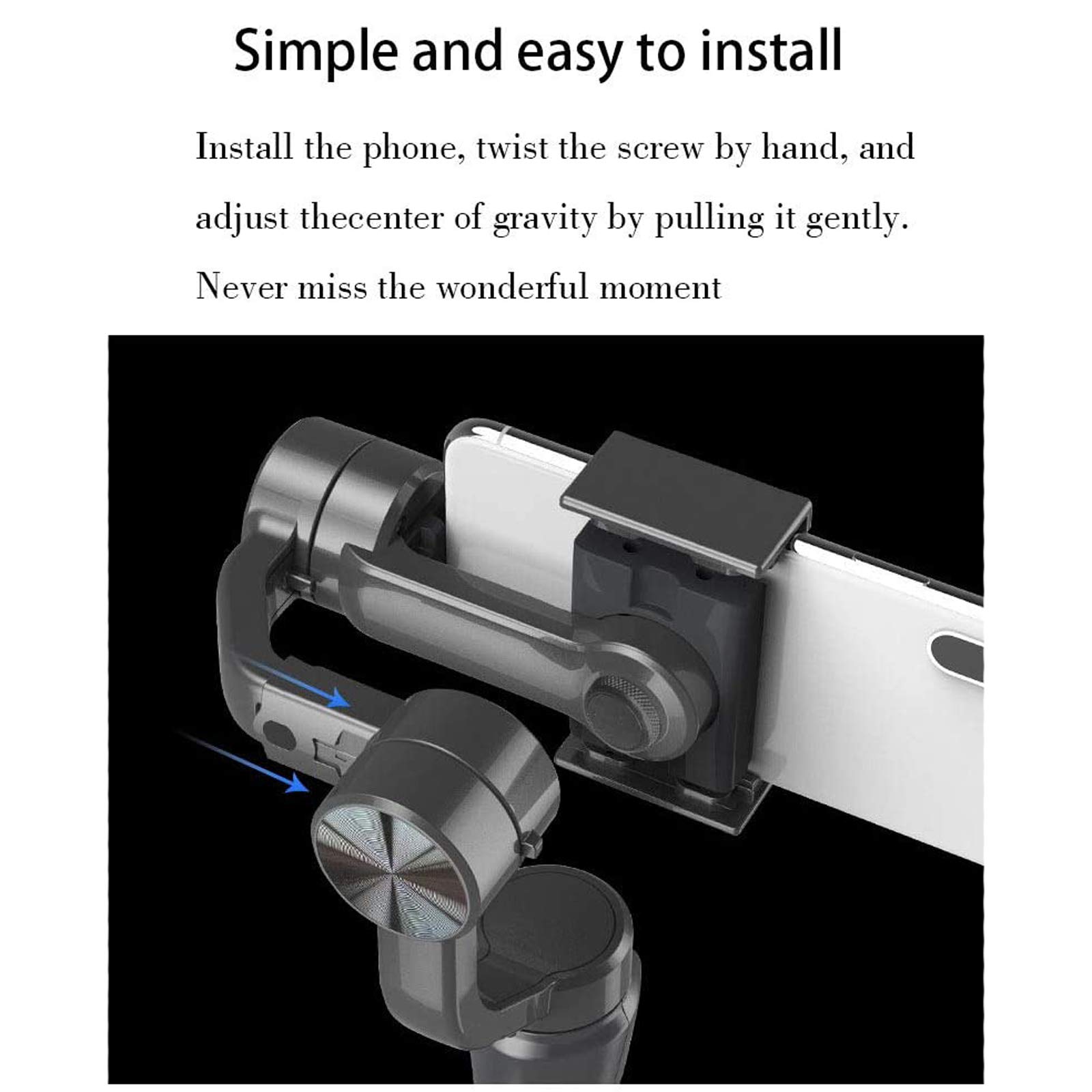 3-Axis Gimbal Stabilizzatore per Smartphone Vlog Live Video Record Pieghevole del Giunto cardanico Supporto Nativo Camera Control