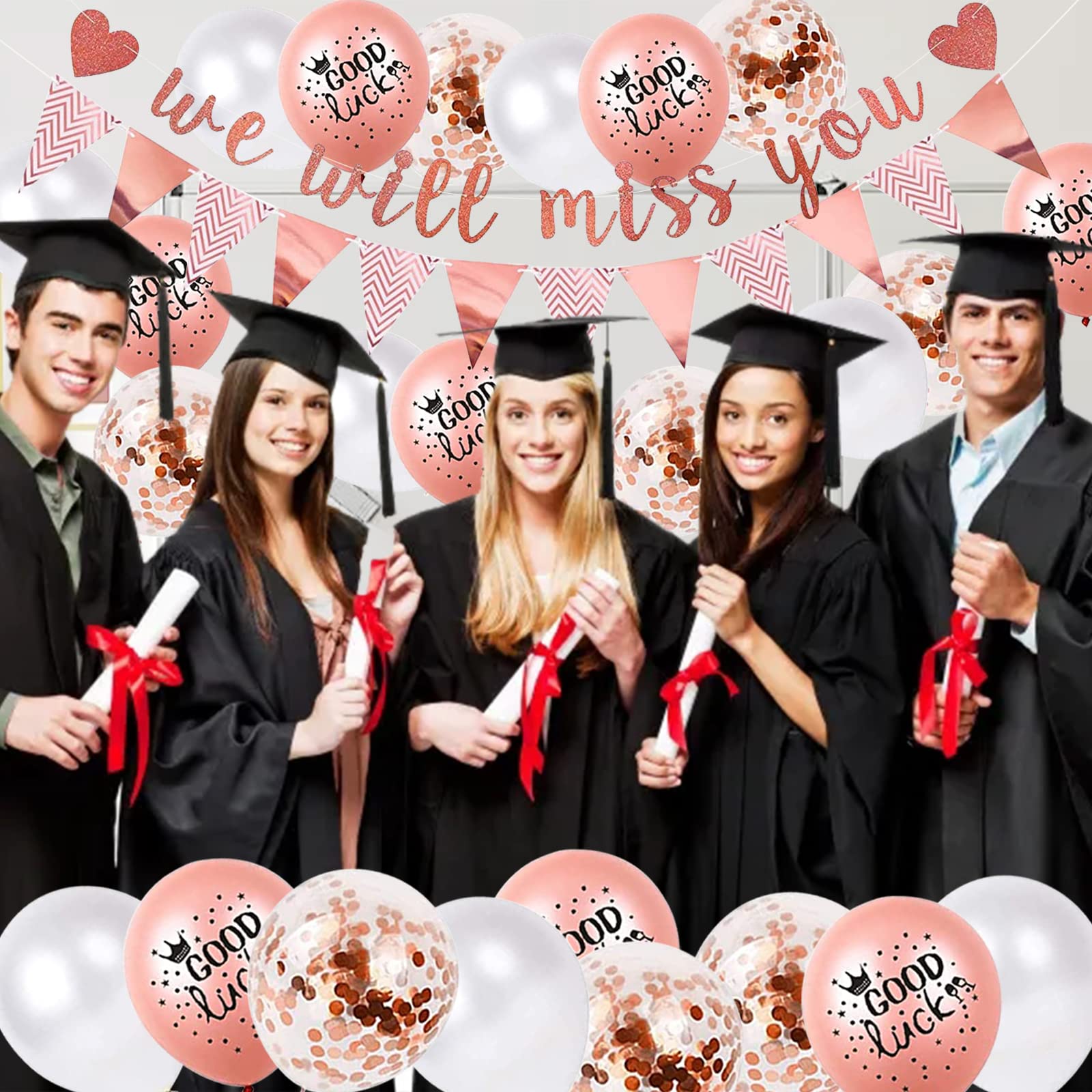 THAWAY Abschiedsparty-Dekoset – Mit Banner, Ballons, Tischdecke & Mehr, Thema „Rude That You're Leaving But OK“