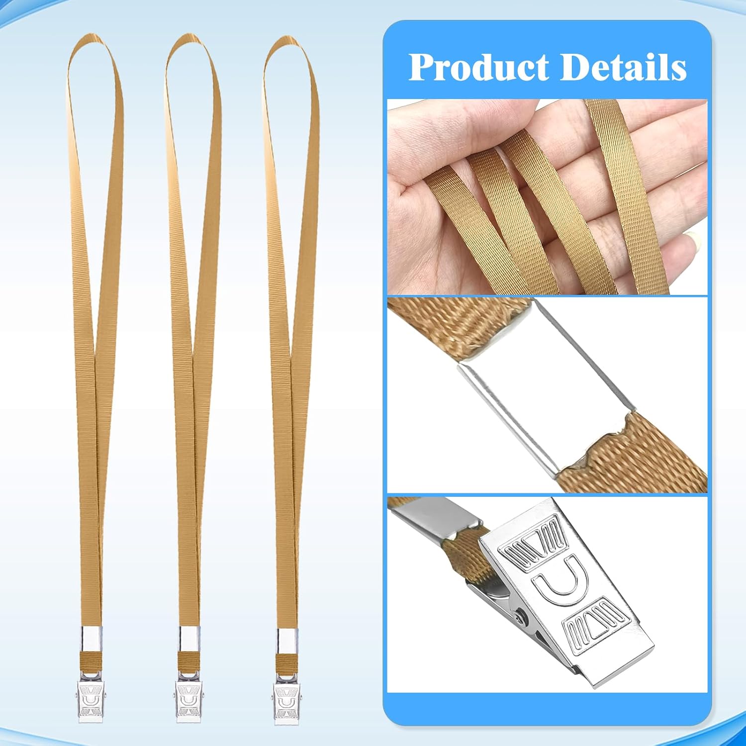 Korty Lanyards for Id Badges,100 Packs Lanyard Bulk with Flat Badge for Name Tag Lanyard ID Holder