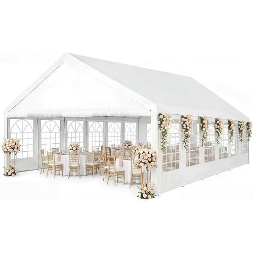 Party Tent 20x40Ft Outdoor Canopy Gazebo Heavy Duty Large Event Shelter Carport White for Wedding Parties BBQ