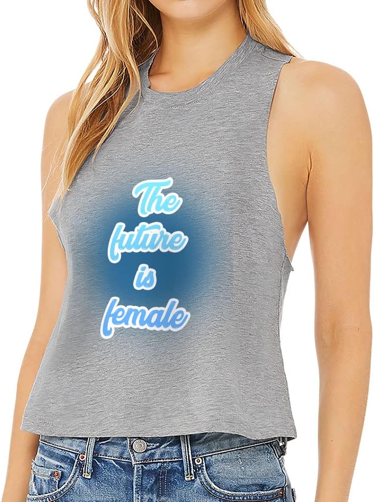 The Future is Female Racerback Cropped Tank - Feminst Design Women's Tank - Best Print Tank Top