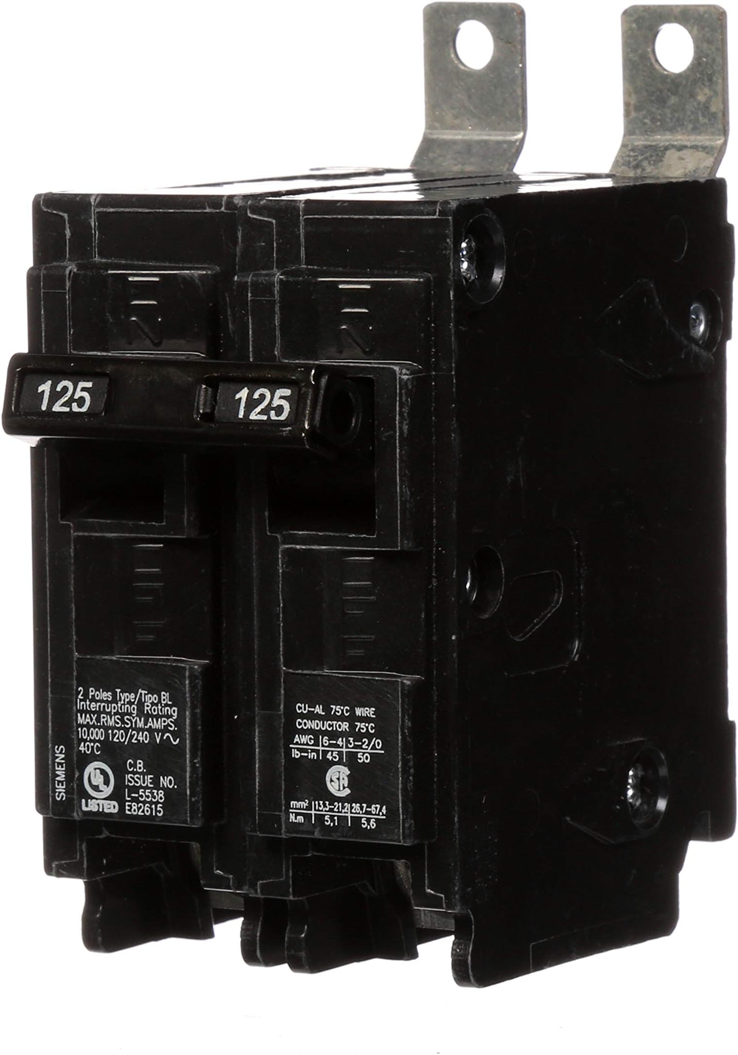 B2125 125-Amp Double Pole 120/240-Volt 10KAIC Bolt in Breaker