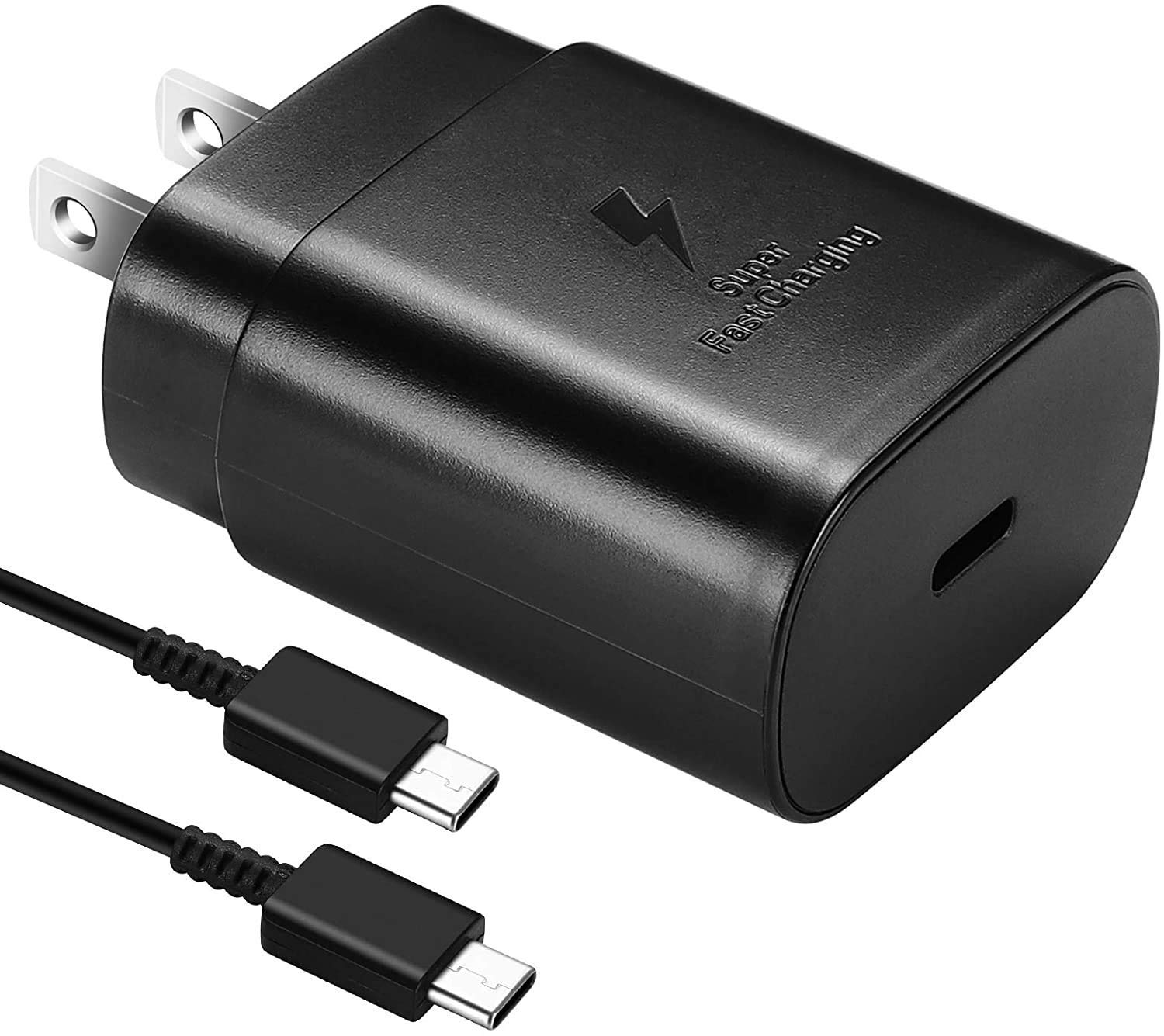 USB C Charger-25W PD Wall Charger Fast Charging for Realme 7i and 3ft Type C to C Cable - Black (US Version with Warranty)