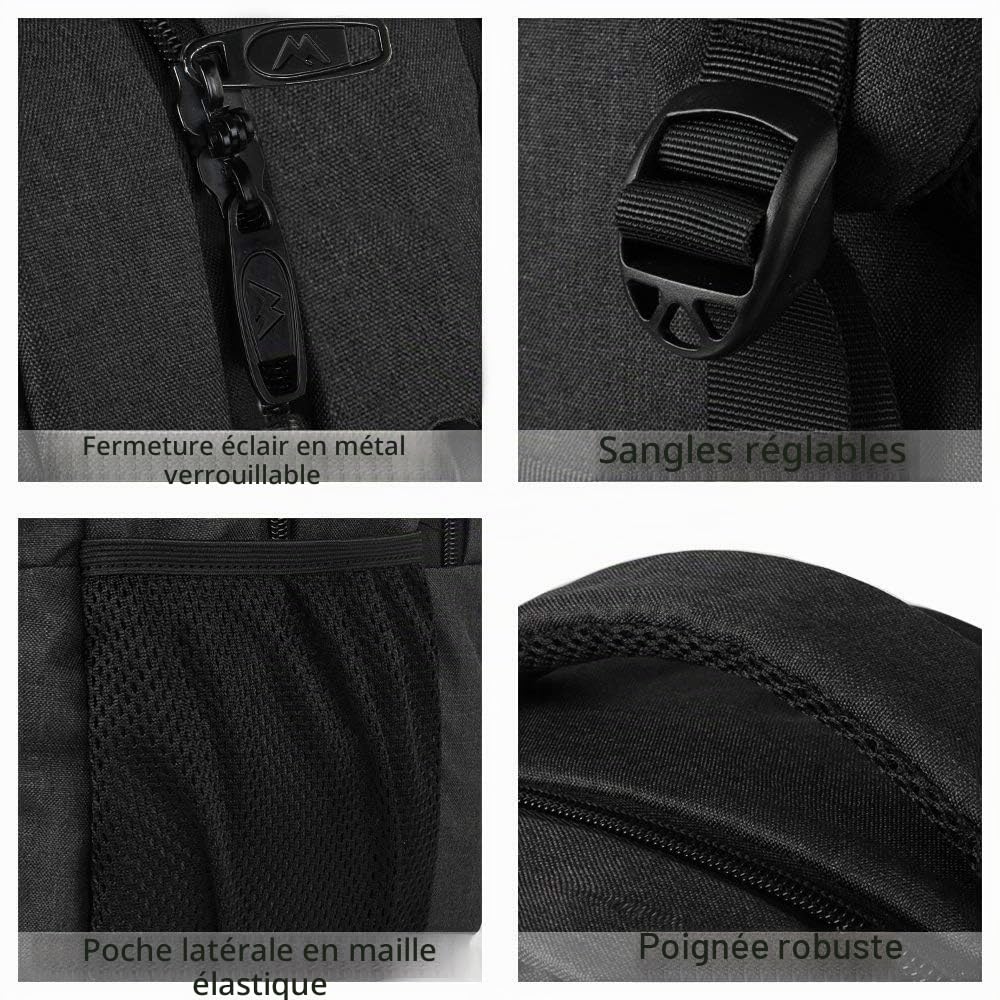 MATEIN Sac à Dos Ordinateur Portable 15.6 Pouces, Imperméable Antivol pour Travail Collège, Noir