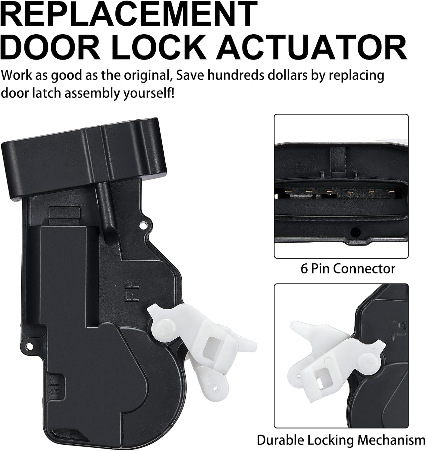 SYERAL Power Door Lock Actuator 746-639 Front Right Passenger Side Door Latch Compatible with Toyota 2000-2005 Avalon, 1999-2003 Camry, Solara, 2001-2007 Sequoia, 2004-2006 Tundra 69110-06010, DLA-99