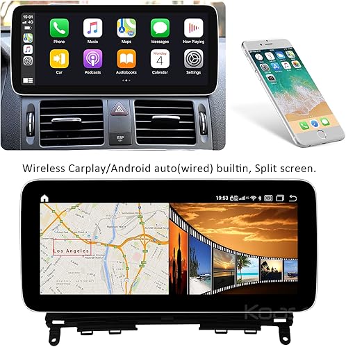 Miniatura 5 de Koason - Monitor de pantalla para Android de 10,25 pulgadas HD1920 4G LTE reproductor multimedia de navegación GPS para Mercedes Benz C180 C200 C280