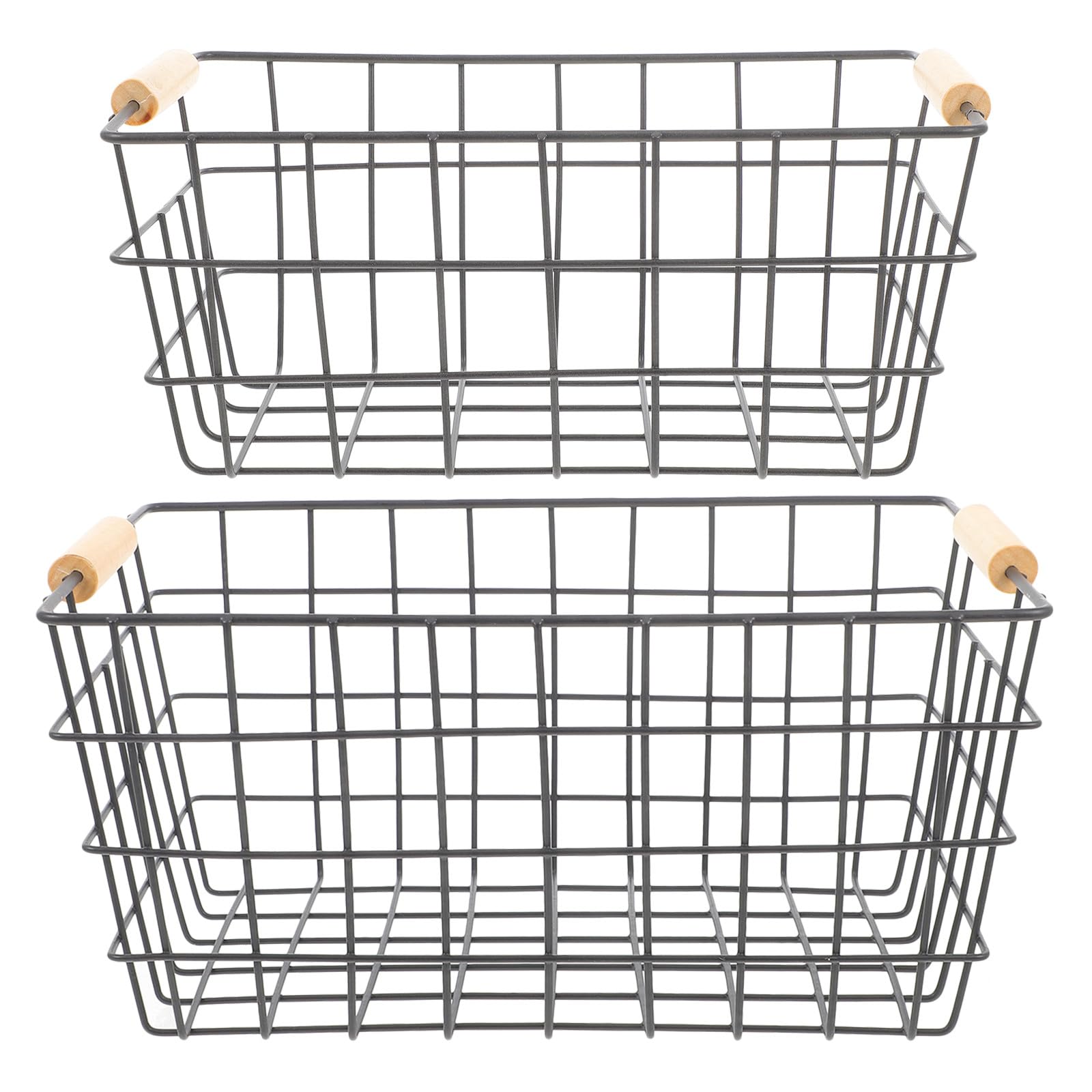 Panier métallique rangement snacks et jouets en fer panier rectangulaire à suspendre lot de 2