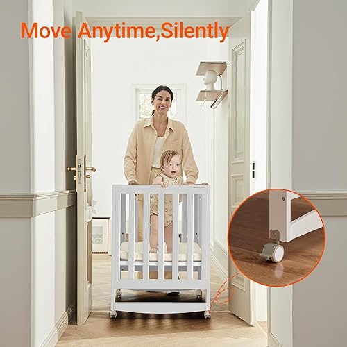 Miniatura 6 de MAMAZING EvoNest - Cuna para bebé, cuna convertible 11 en 1 con ruedas, cama de cultivo de madera 100% de Nueva Zelanda, altura de colchón ajustable