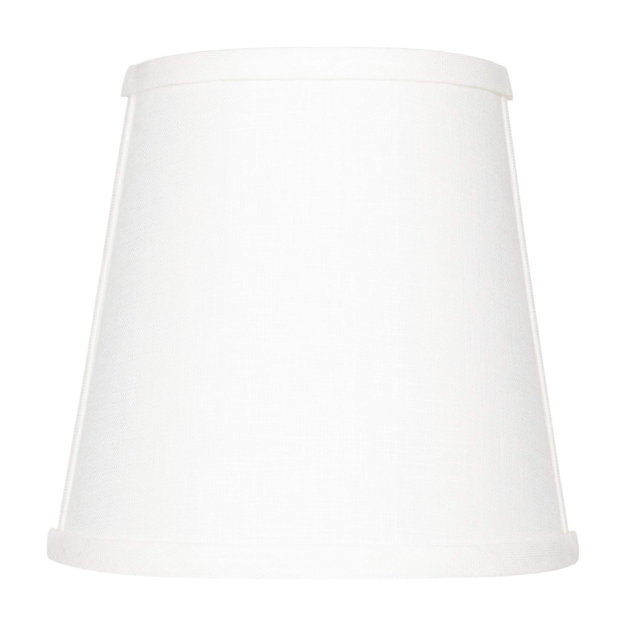Larger Wall Sconce Shield Clip On Half Lamp Shade (White Linen)