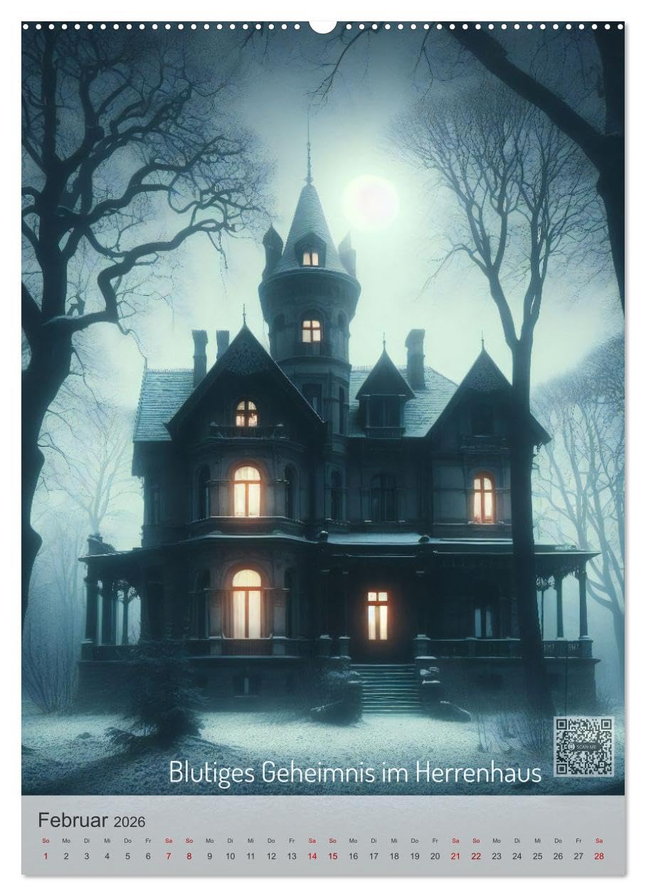 True Crime - Schatten der Vergangenheit (hochwertiger Premium Wandkalender 2026 DIN A2 hoch), Kunstdruck in Hochglanz: True Crime Kalender: Wahre Verbrechen, QR-Codes, KI-Bilder (CALVENDO Menschen)