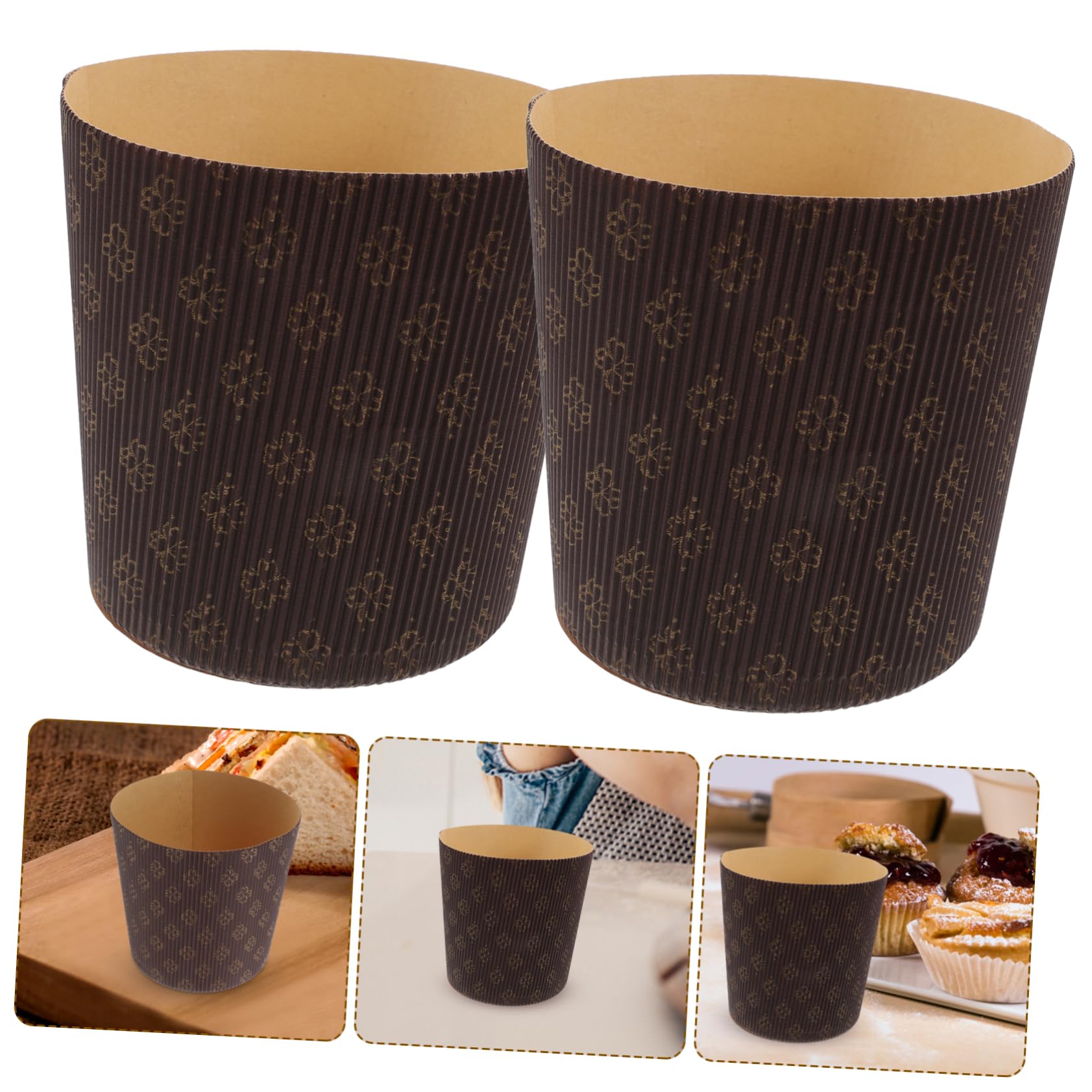 25 Piezas de Moldes de Papel para Muffins Resistentes Grasa, Material Papel Marrón, Fácil de Usar para Hornear en Casa Fiestas Elegantes