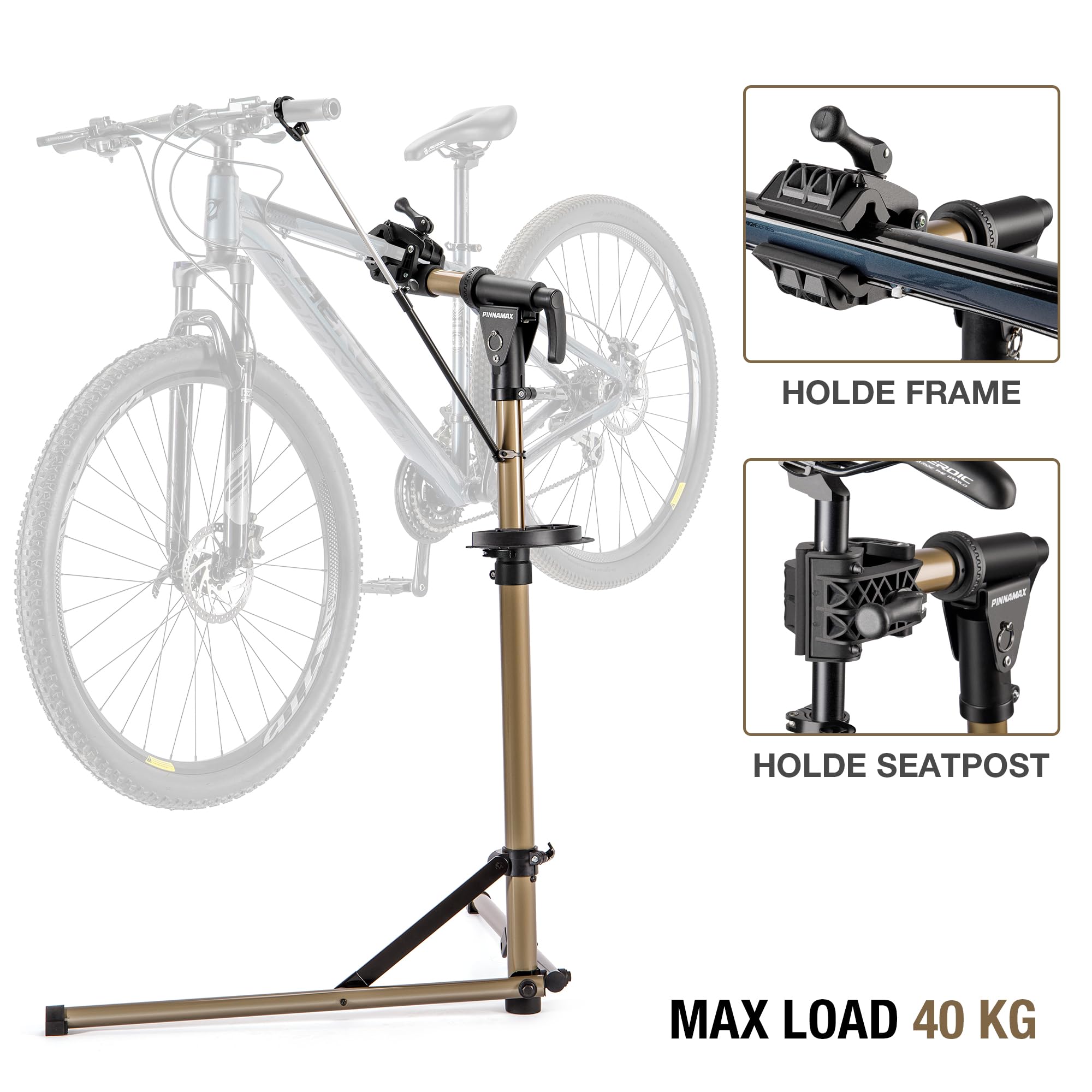 Fahrrad Montageständer – Höhenverstellbar, 360° drehbar, bis 40 kg Tragkraft – Klappbar E-Bike Reparaturständer für MTB, Rennrad, E-Bike und Fat-Tire-Bikes