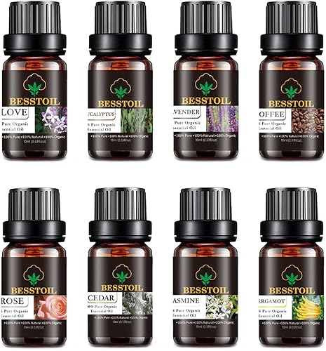 Miniatura 3 de Juego de regalo de aceites esenciales florales, aceites aromáticos puros de aromaterapia, aceites esenciales 100% puros con difusor, humidificador