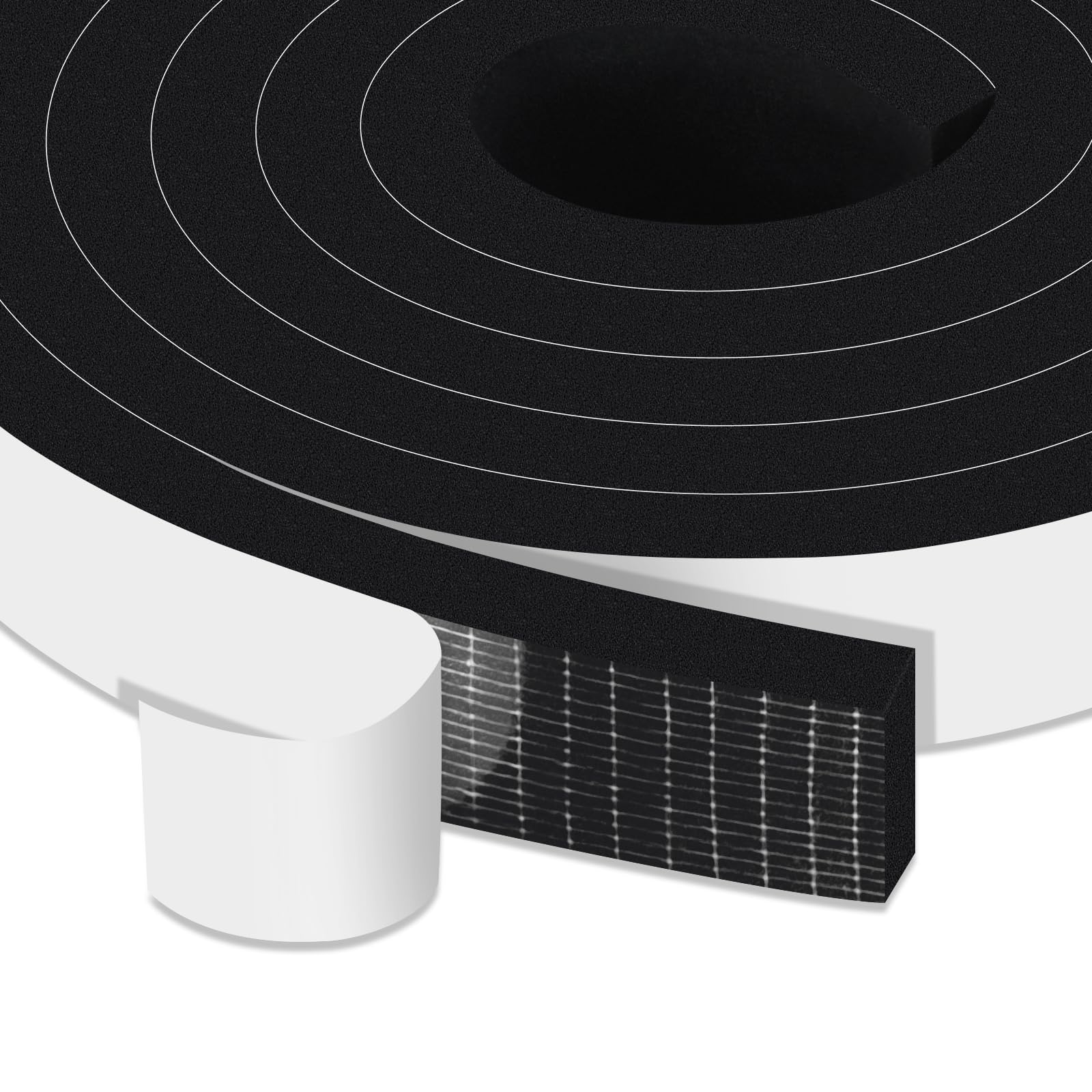 Yimiki Black Upgraded Strong Adhesive Foam Draft Seal, Door Insulation Tape Waterproof Noise-Reduction Weatherstripping For Window Door Air Conditioner Draught Excluder Seal Strip, Lightproof, Total 4M
