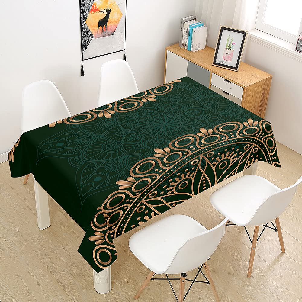 Nappes Mandala rectangulaires pour repas de jardin en famille et décoration de table de cuisine