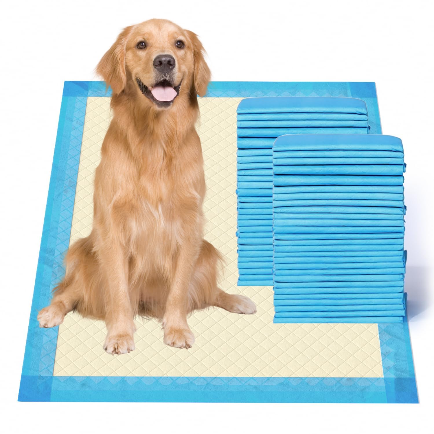 Gardner Pet Extra Large Puppy Pads 70x85cm, Ultra Absorbent Thicker Puppy Training Pads, 6 Layers of Leak-proof, Edge-Wrapping, Fast Drying, Suitable for Dogs, Cats, Rabbits (50 Pack, Blue)