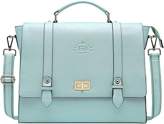 Laptop Briefcase for Women,15.6 Inch Work Tote Bag Trendy Computer Bag Business Satchel Purse with Professional Protection Padded Compartment for Work Travel,Mint